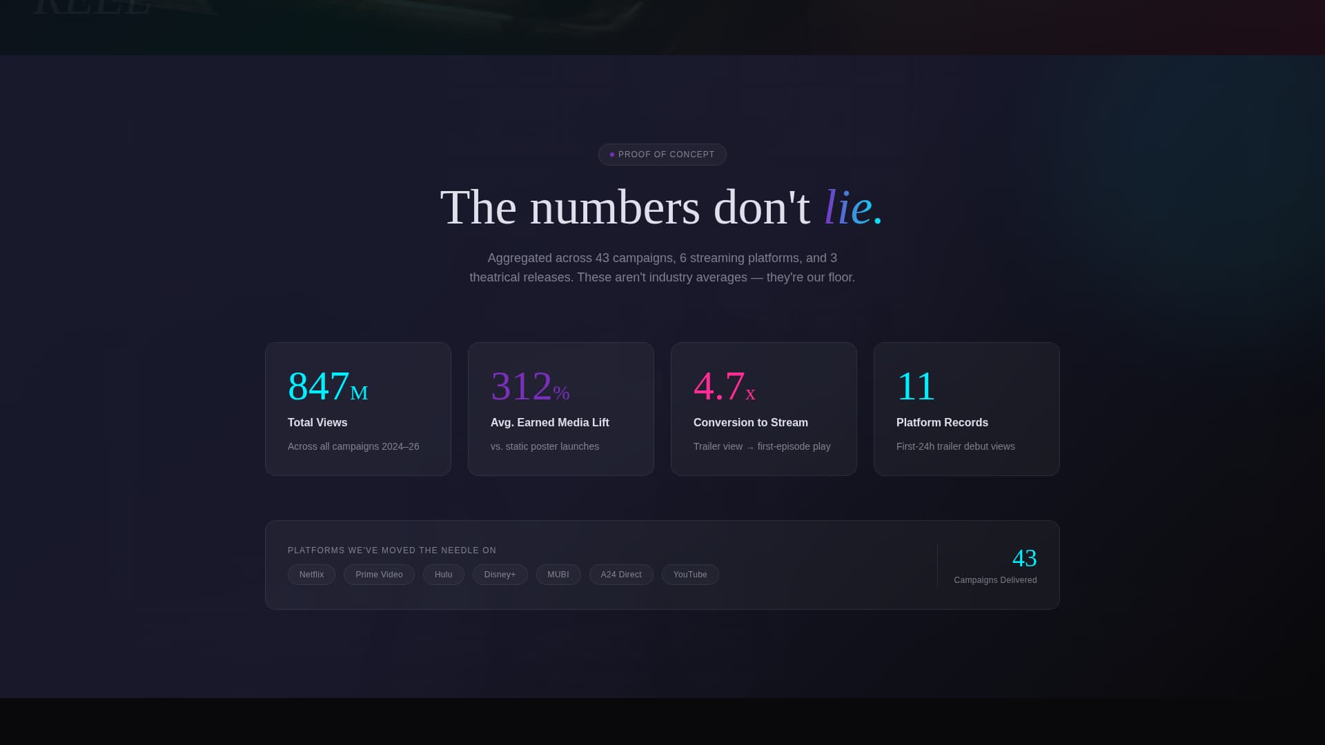 Reel - Cinematic Entertainment Landing Page Template