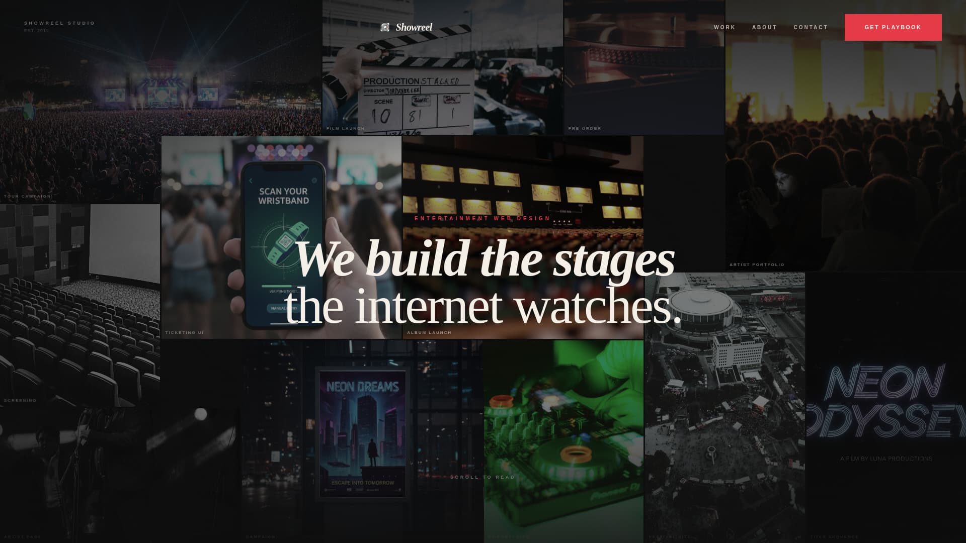 Showreel - Cinematic Entertainment Landing Page Template