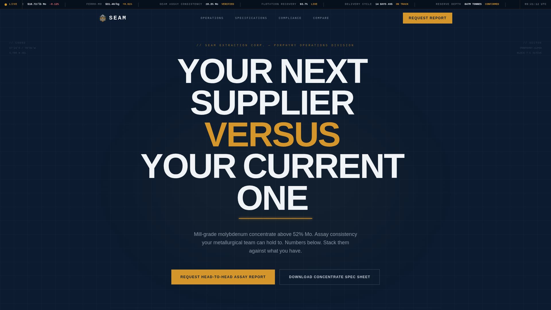 Seam - Highperformance Molybdenum Landing Page Template