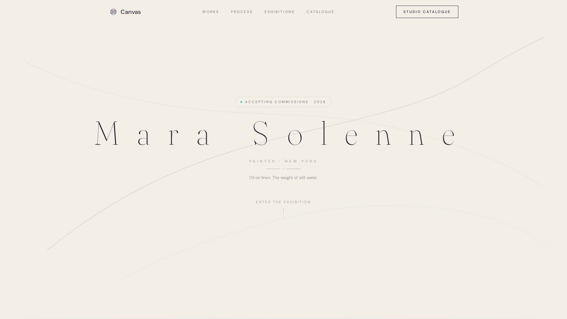 Canvas - Immersive Fine Art Landing Page Template