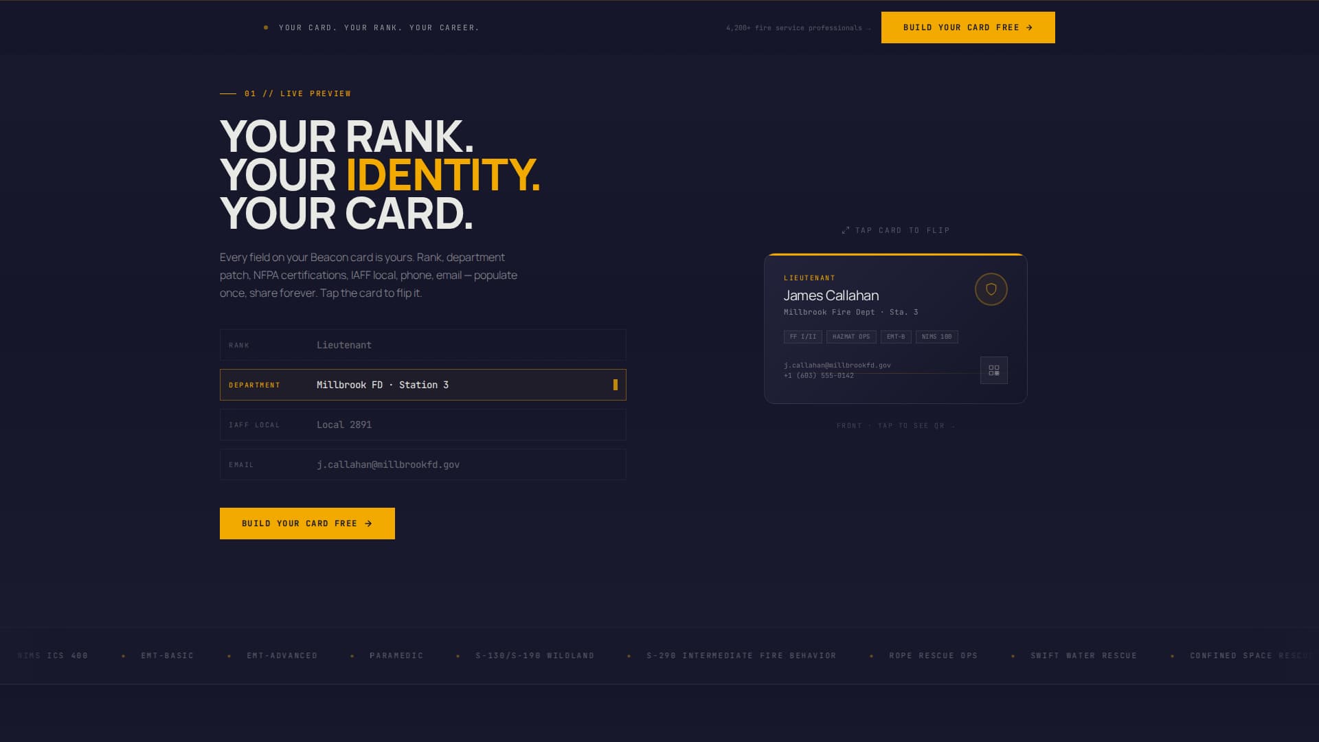 Beacon - Powerful Firefighter Landing Page Template