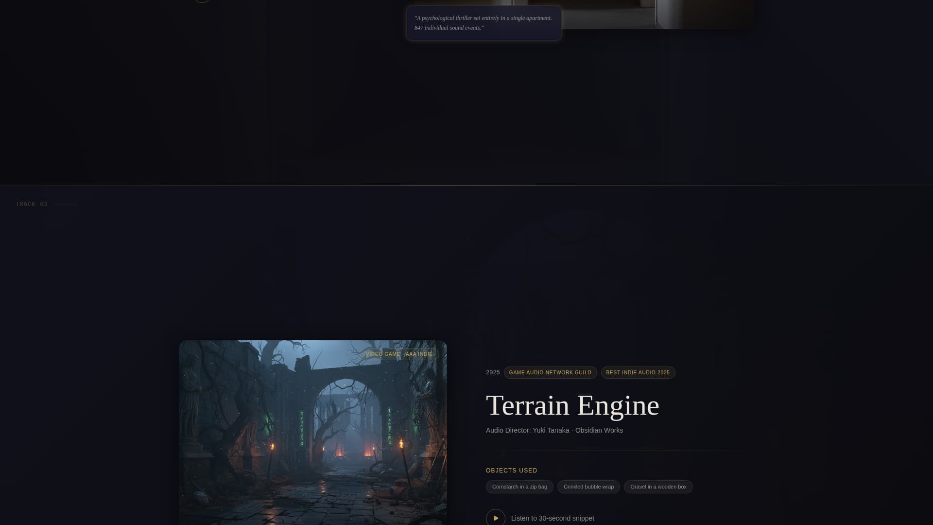Foley - Immersive Artist Landing Page Template