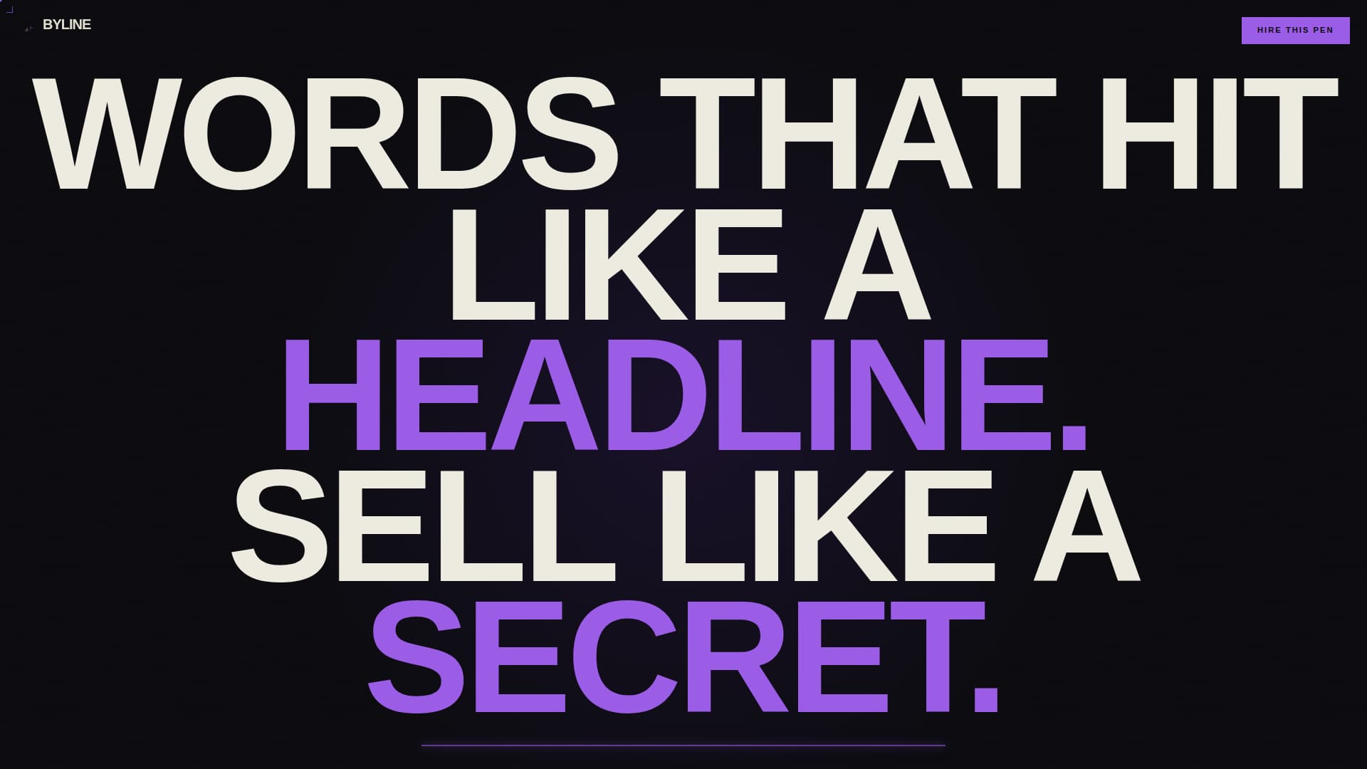 Byline - Bold Freelance Writer Landing Page Template