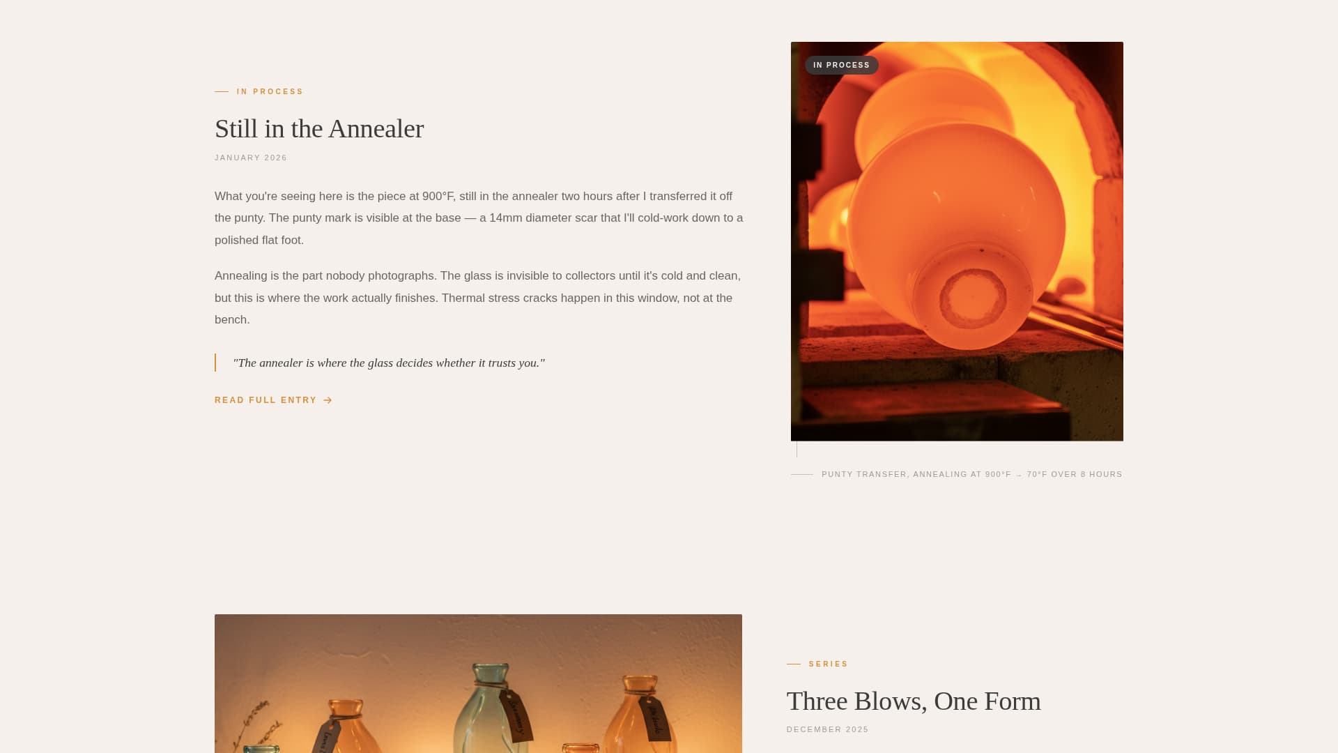 Gather - Artisan Glassblower Landing Page Template