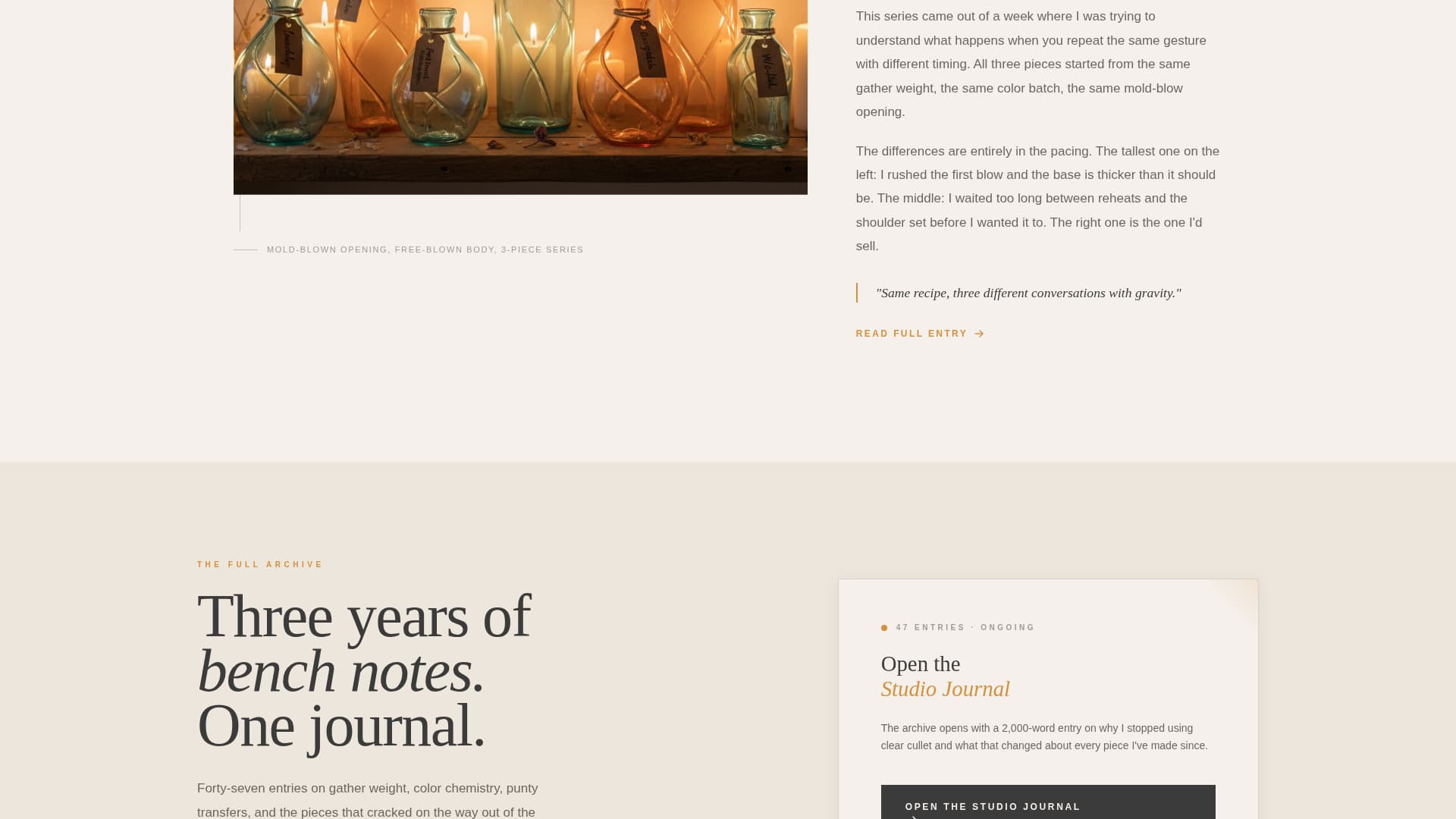 Gather - Artisan Glassblower Landing Page Template