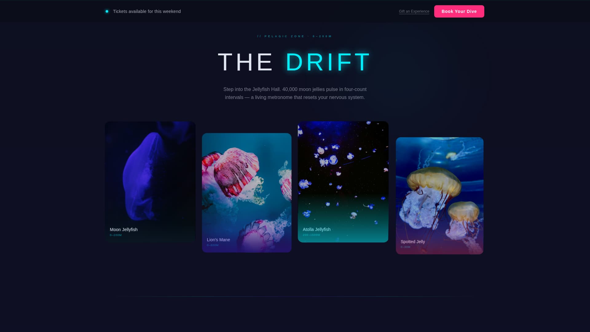 Depth - Immersive Aquarium Landing Page Template