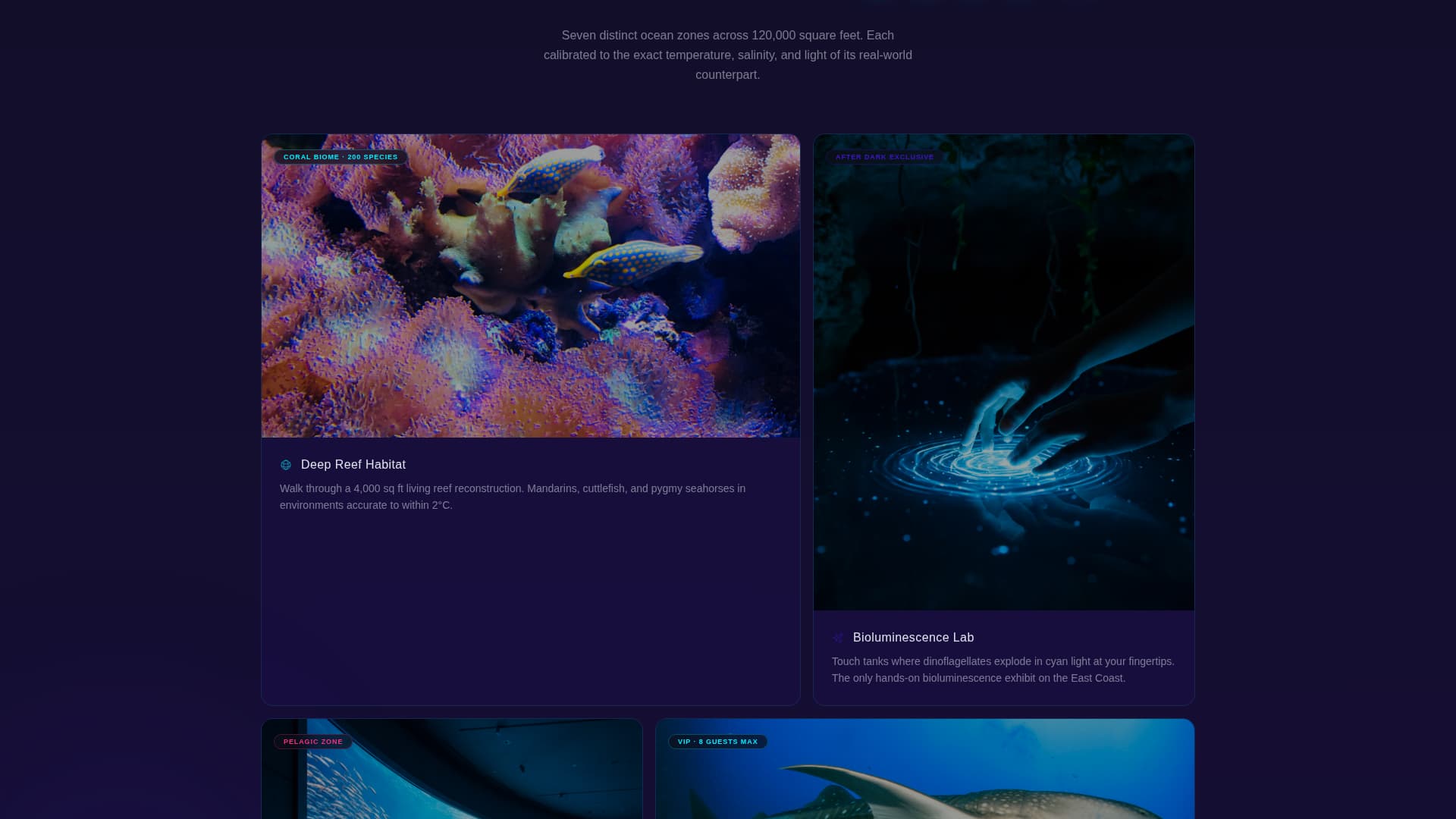 Depth - Immersive Aquarium Landing Page Template