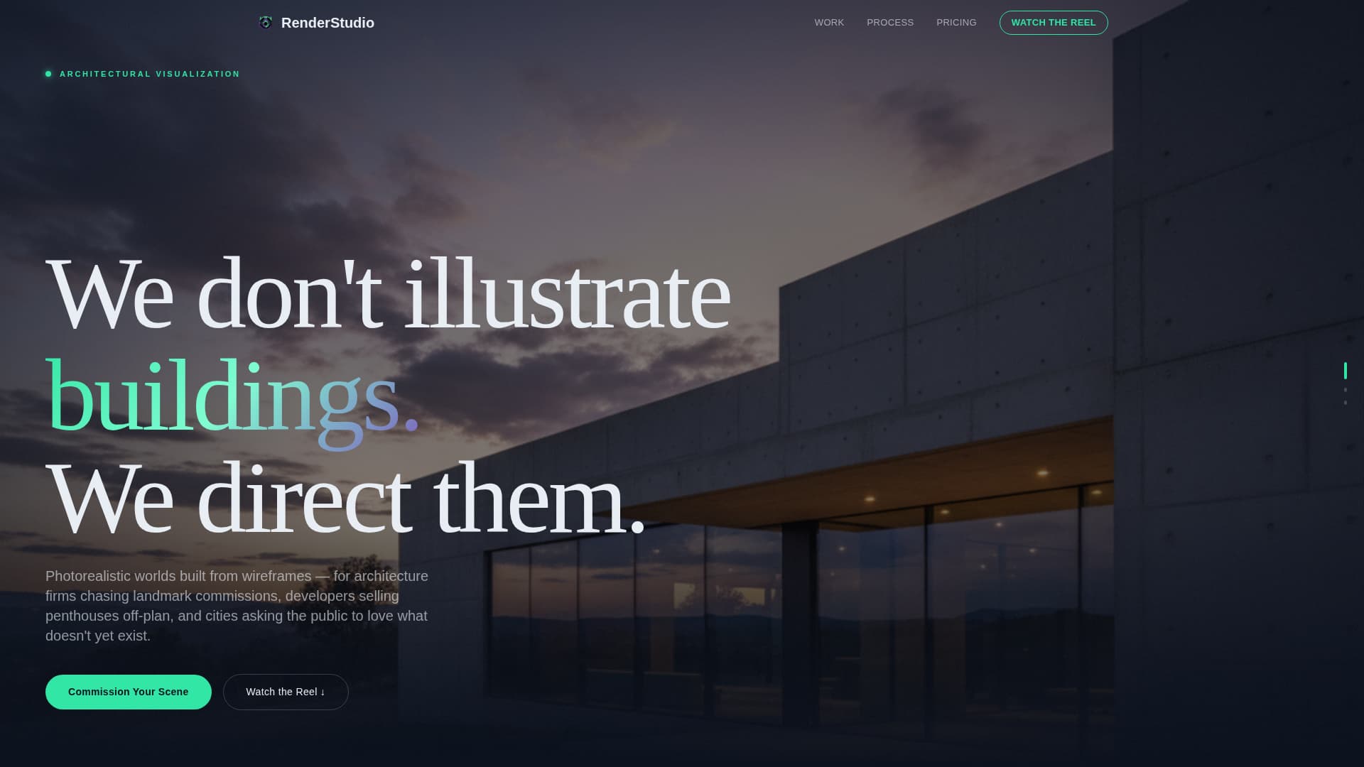 Render - Immersive Visualization Landing Page Template