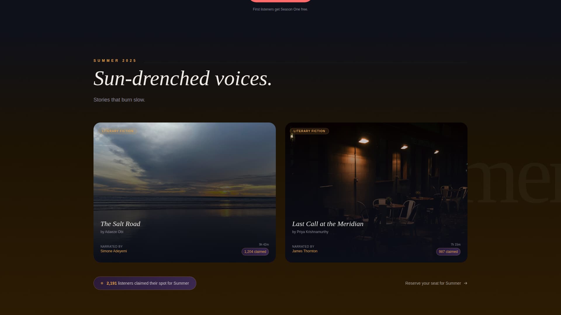 Soundpress - Immersive Audiobook Landing Page Template