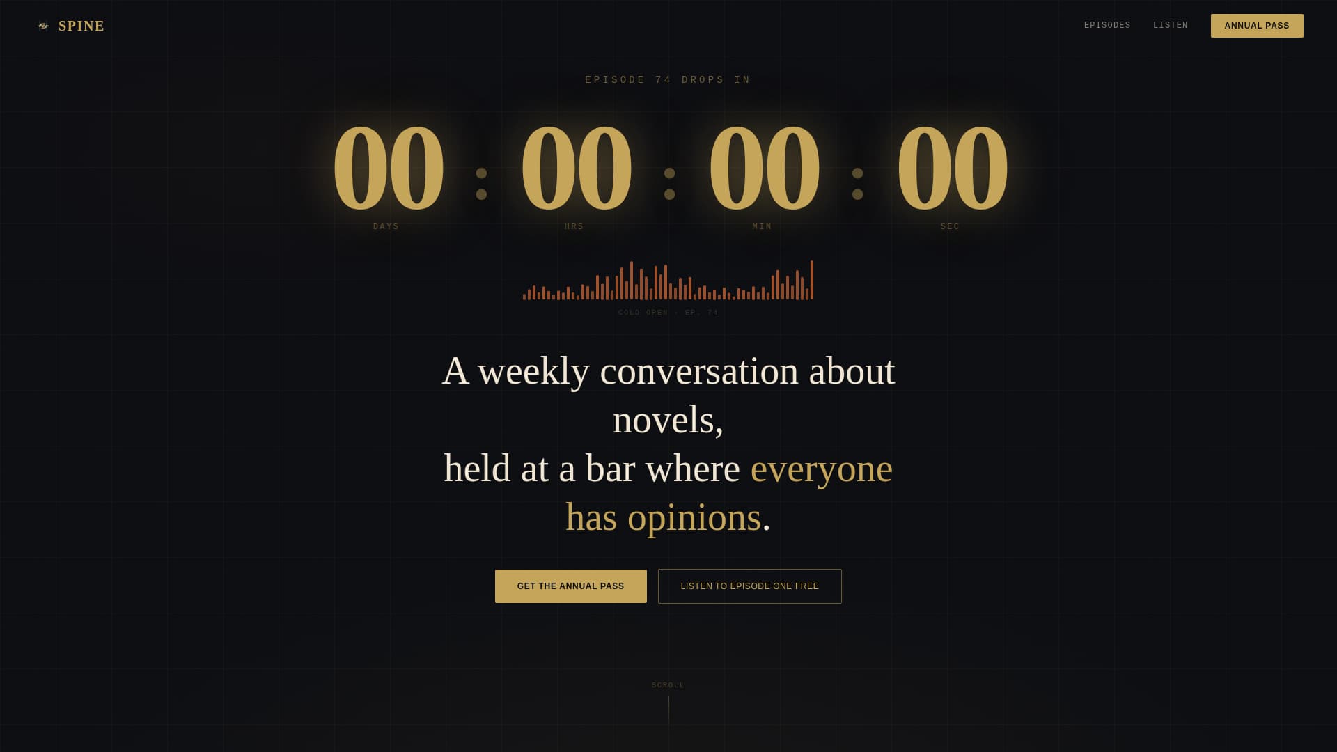 Spine - Immersive Podcast Landing Page Template