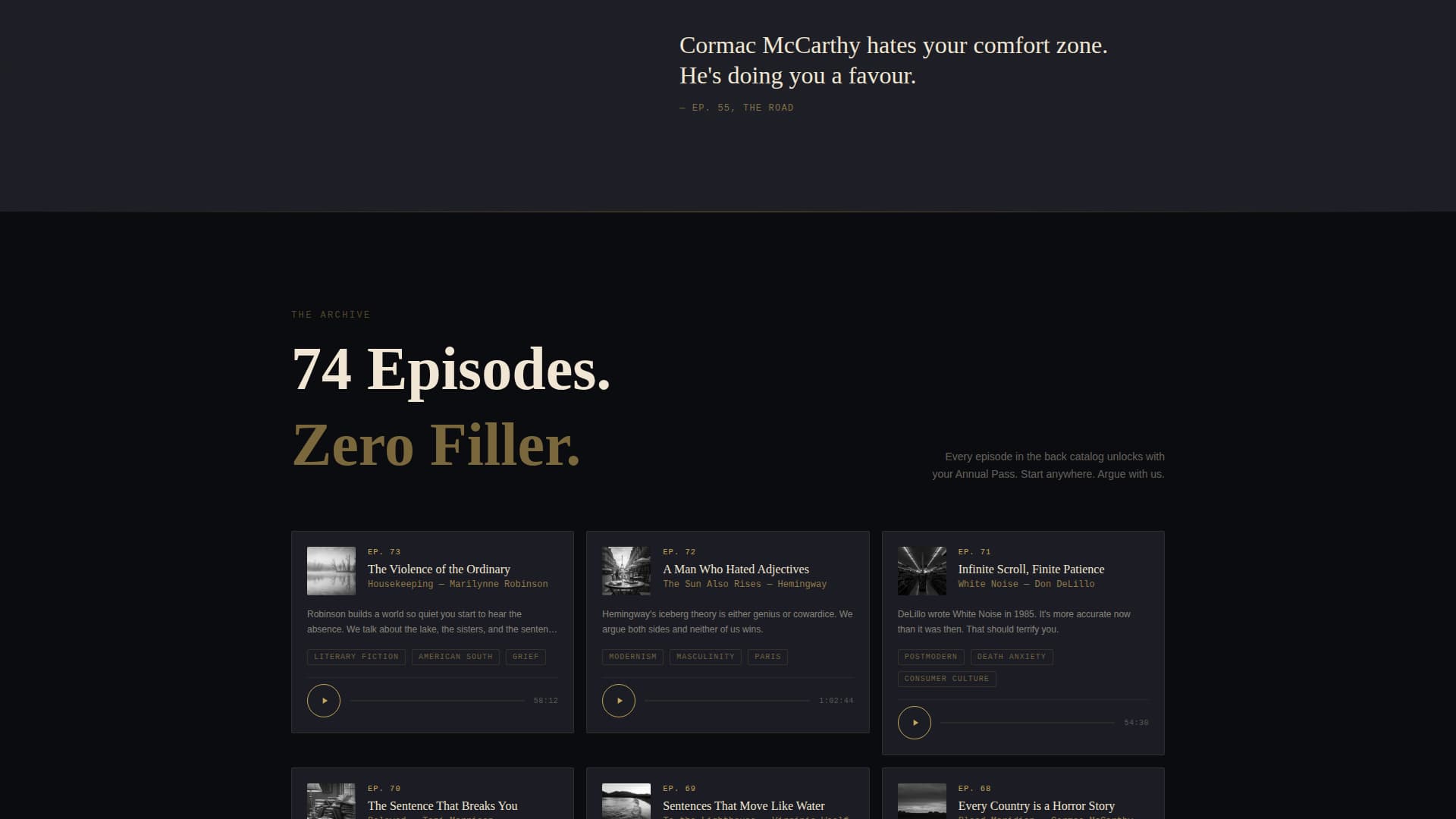 Spine - Immersive Podcast Landing Page Template
