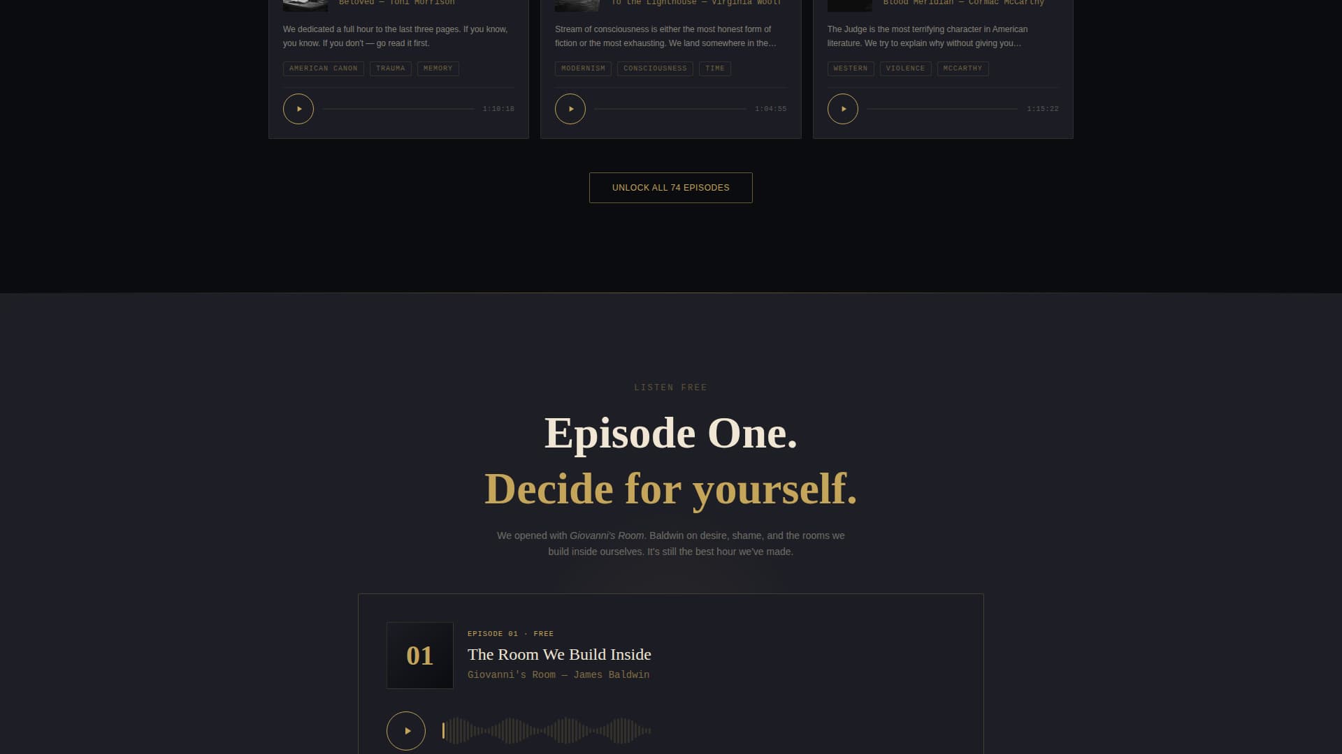 Spine - Immersive Podcast Landing Page Template