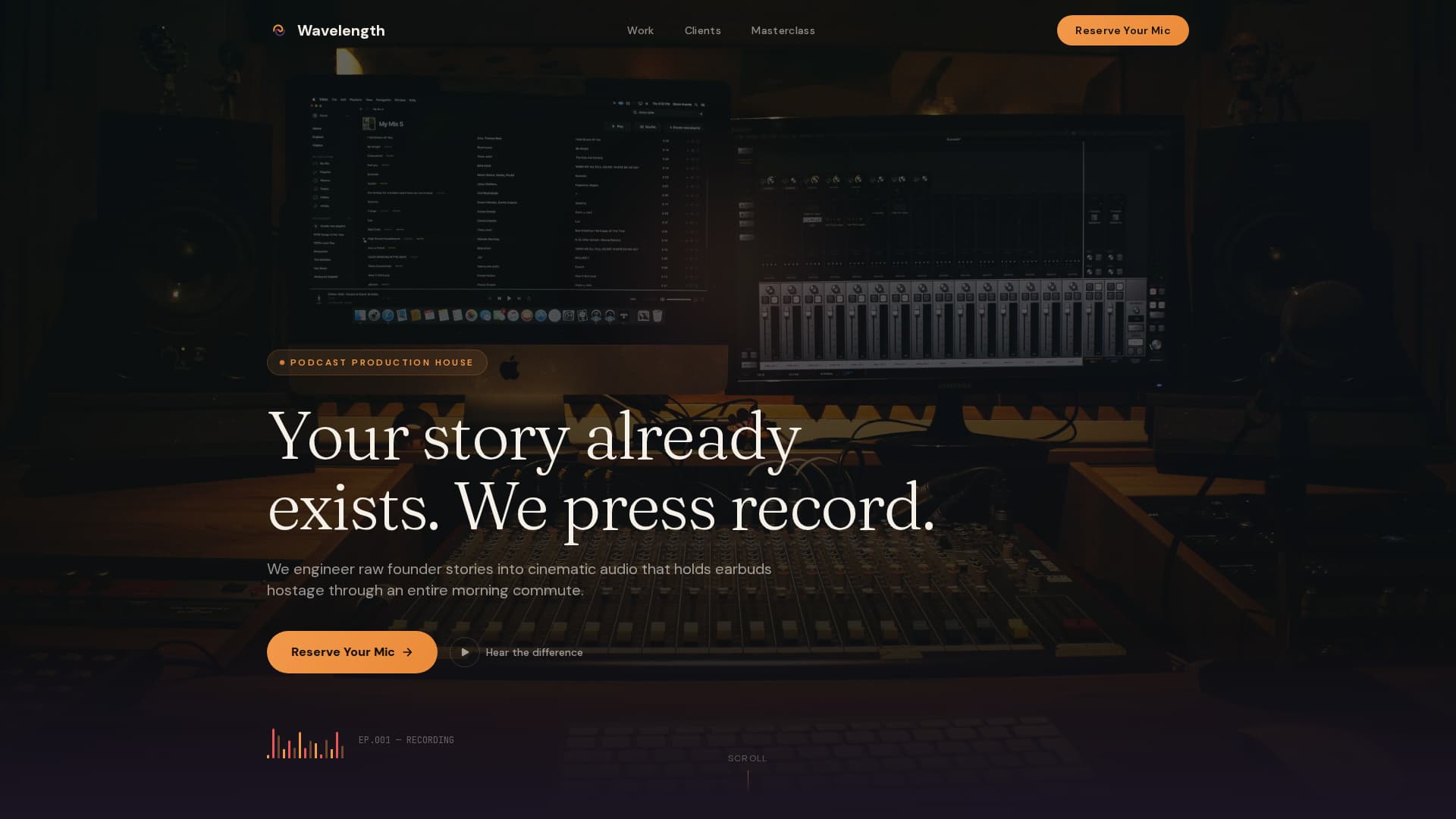 Resonance — Immersive Podcast Network Landing Page Template