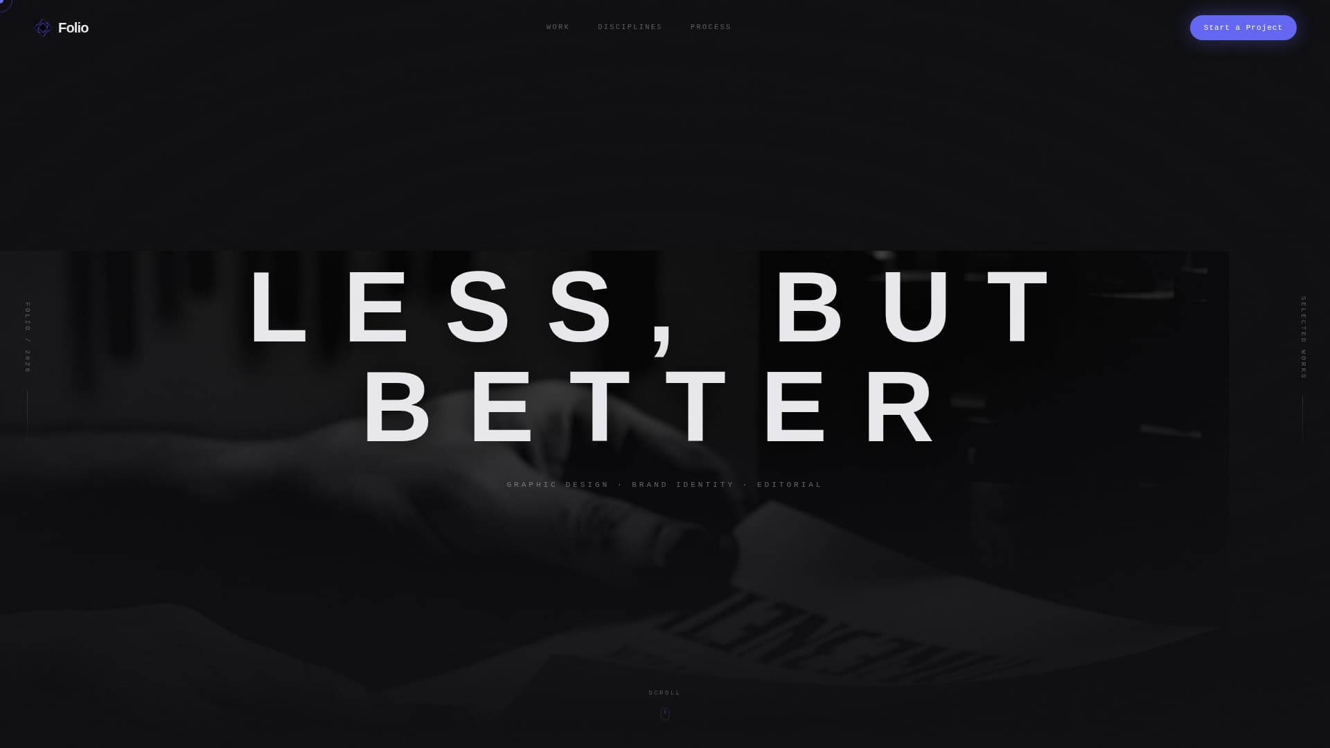 Folio - Immersive Designer Landing Page Template