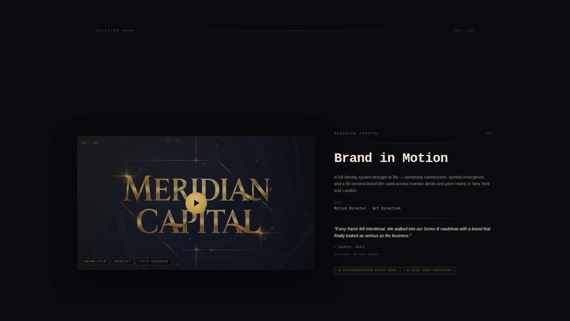 Folio - Stunning Motion Designer Landing Page Template