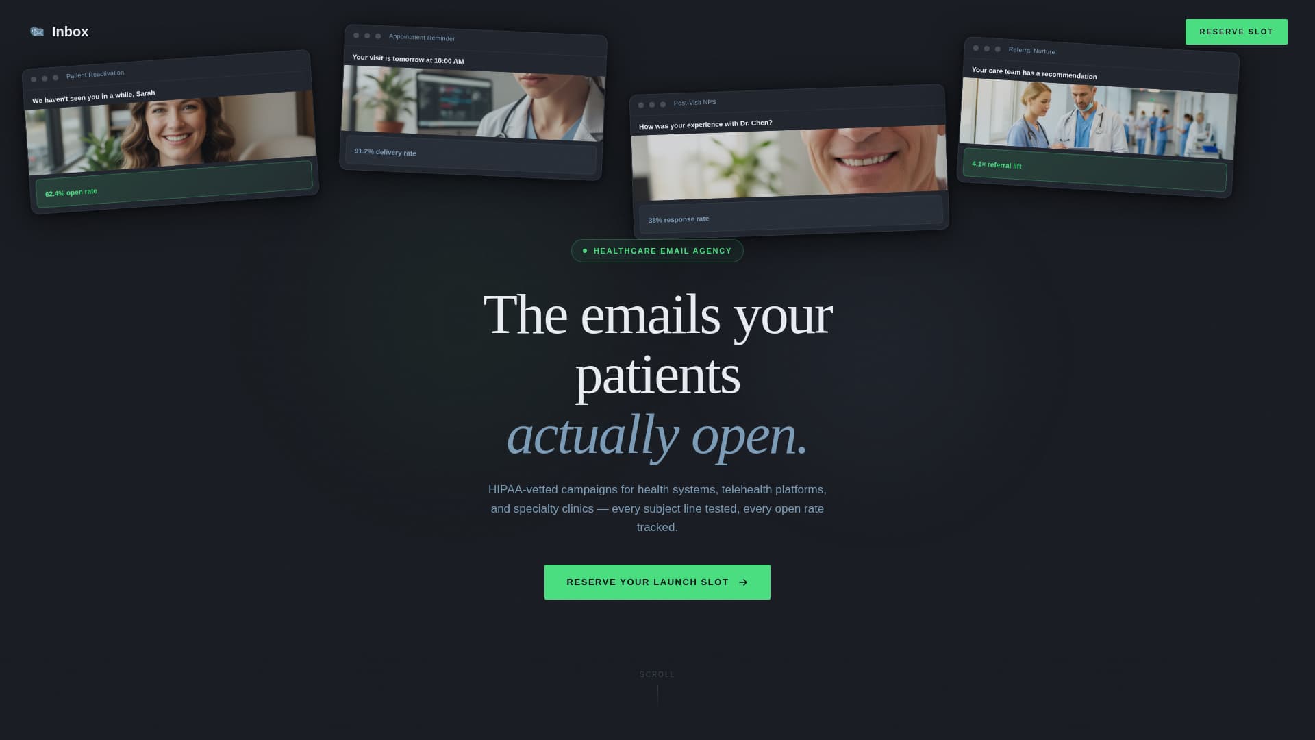Inbox - Immersive Healthcare Landing Page Template