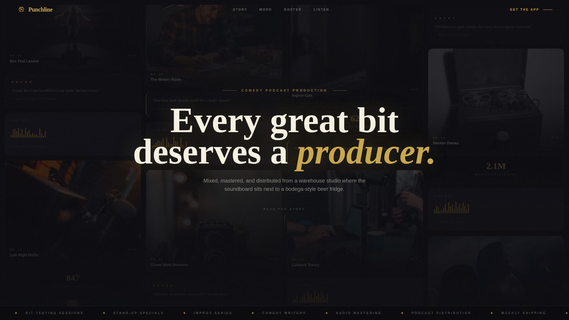 Punchline - Bold Comedypodcast Landing Page Template