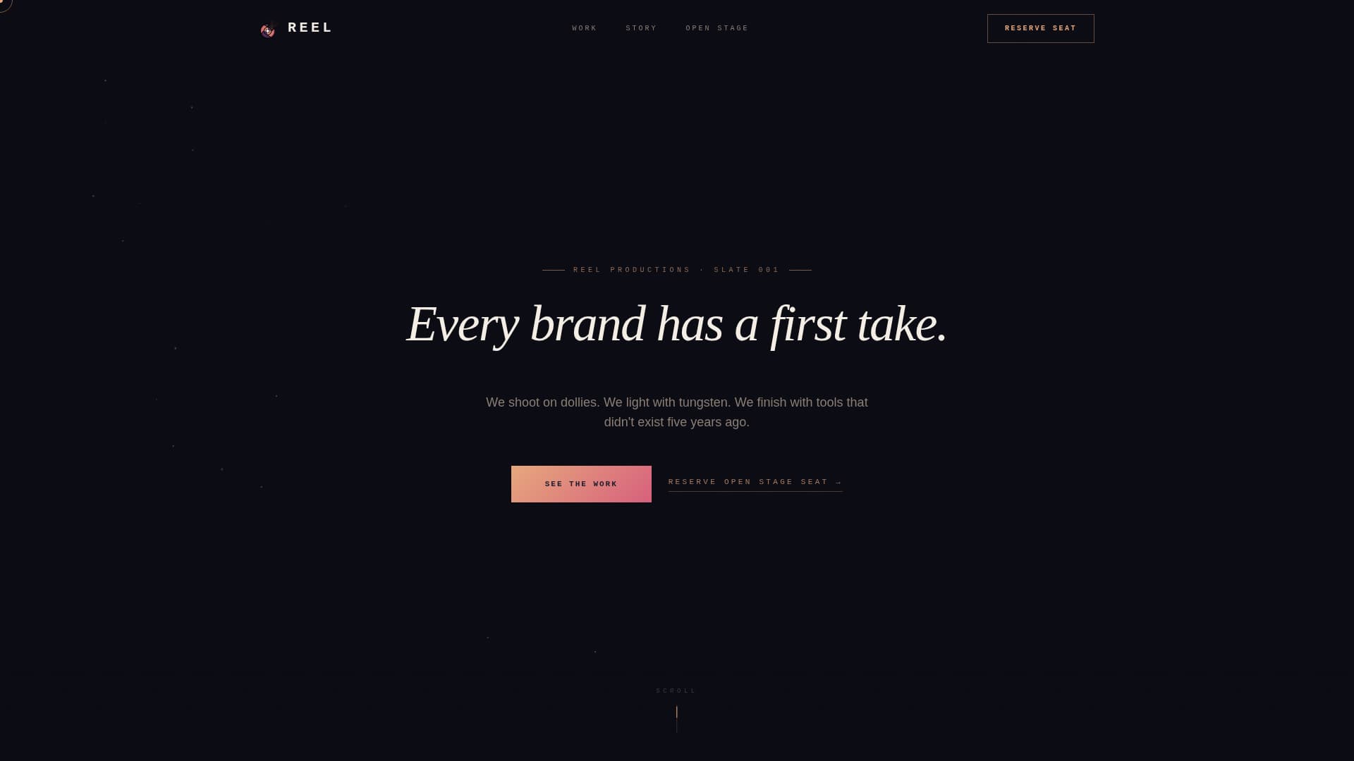 Capture — Award-Winning Film Production Landing Page Template