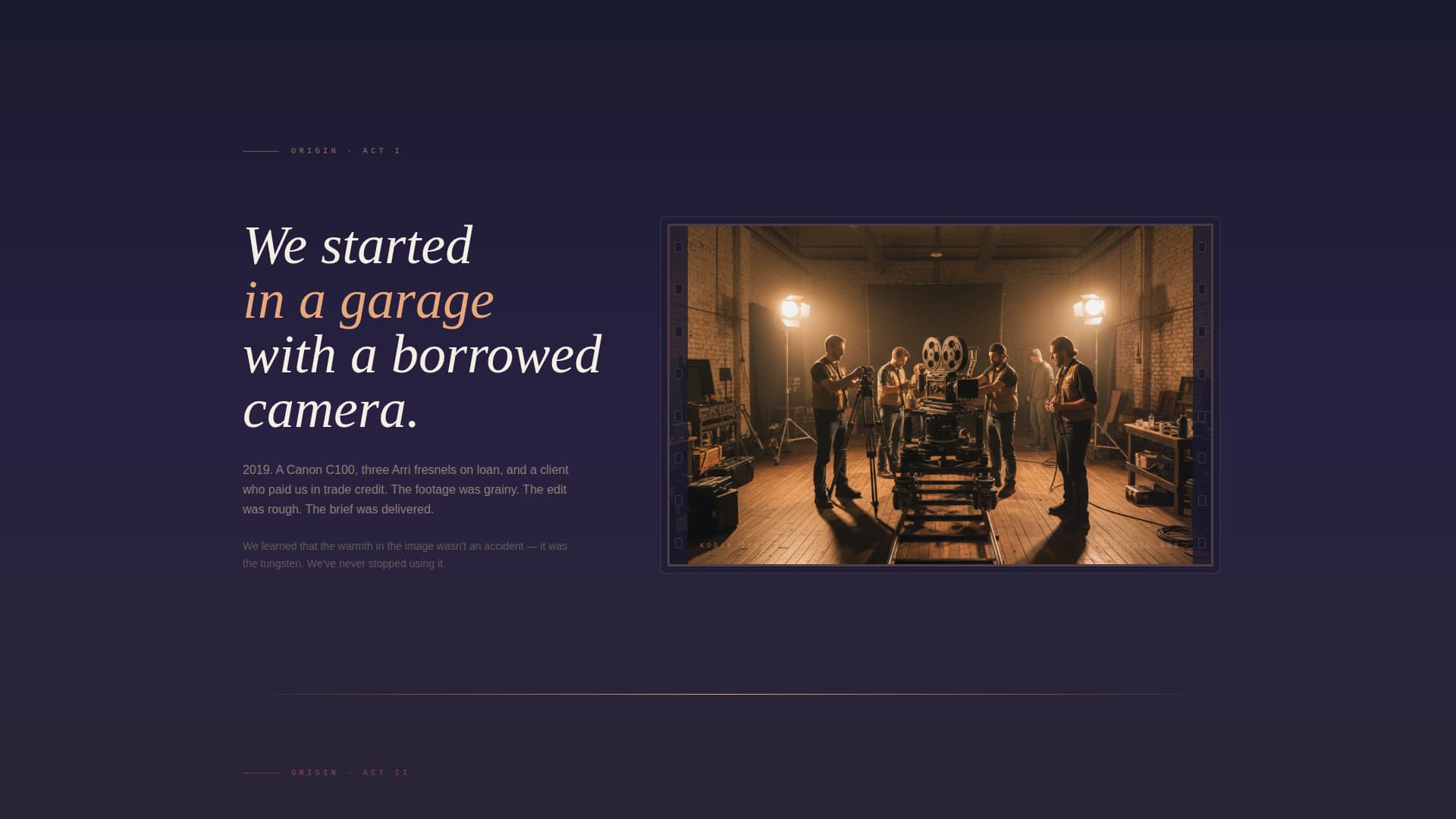 Capture — Award-Winning Film Production Landing Page Template