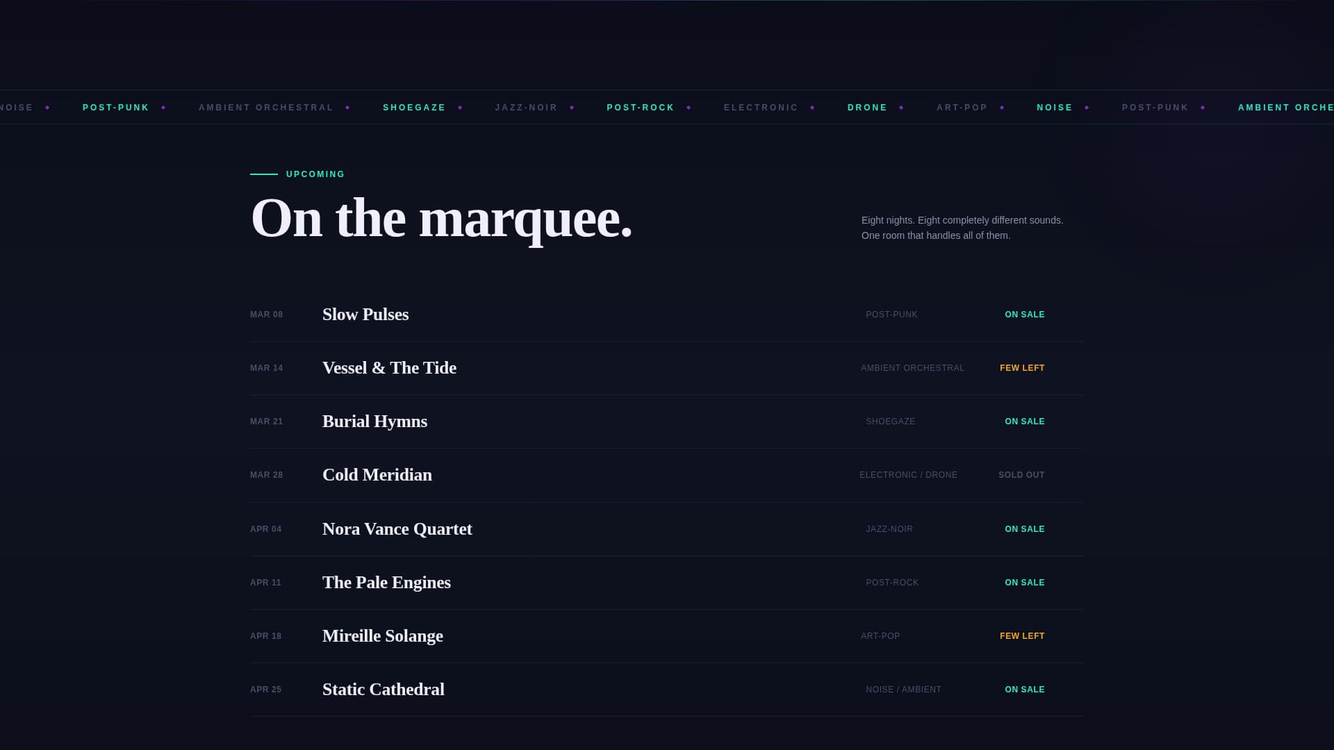 Stage - Electrifying Concerthall Landing Page Template
