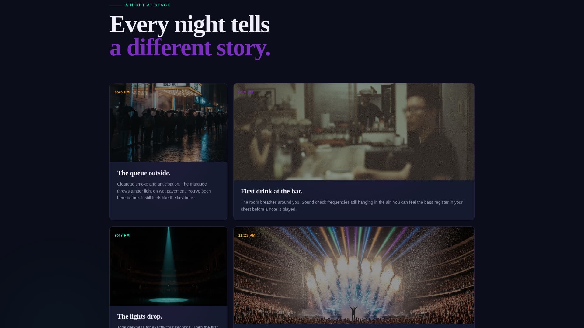 Stage - Electrifying Concerthall Landing Page Template