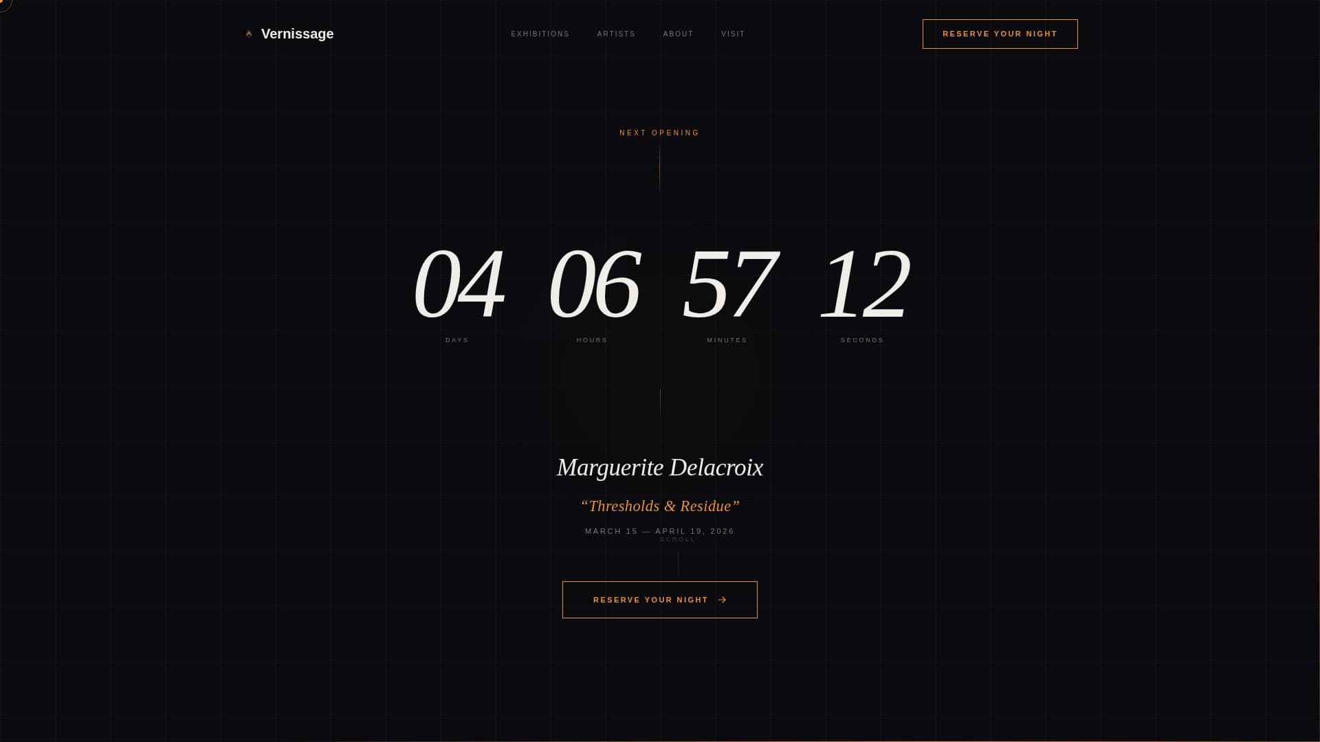 Vernissage - Captivating Gallery Landing Page Template