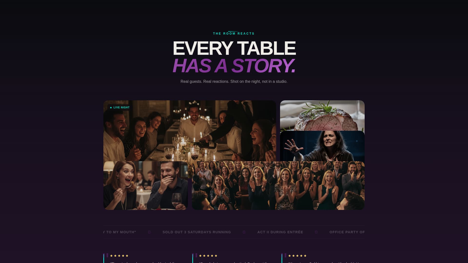 Curtain - Immersive Dinnertheater Landing Page Template