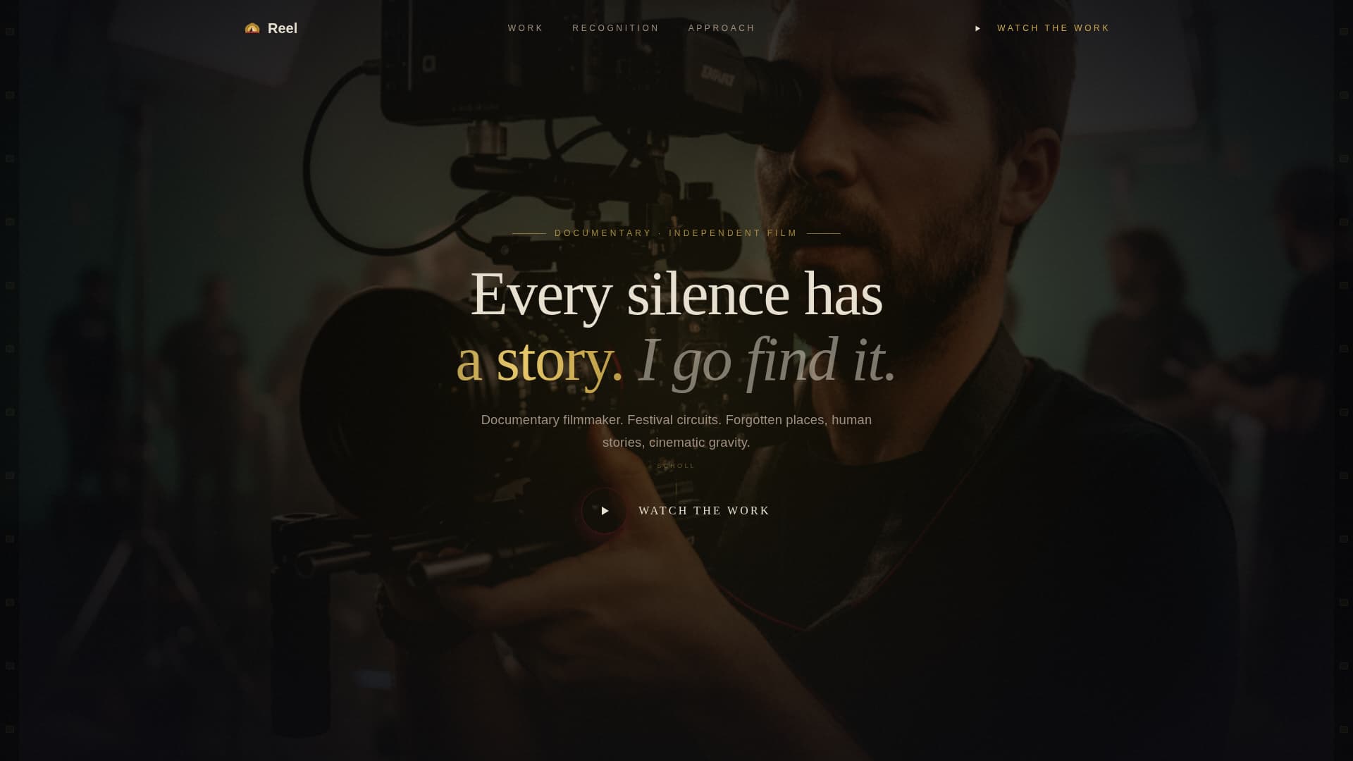 Reel - Cinematic Documentary Landing Page Template