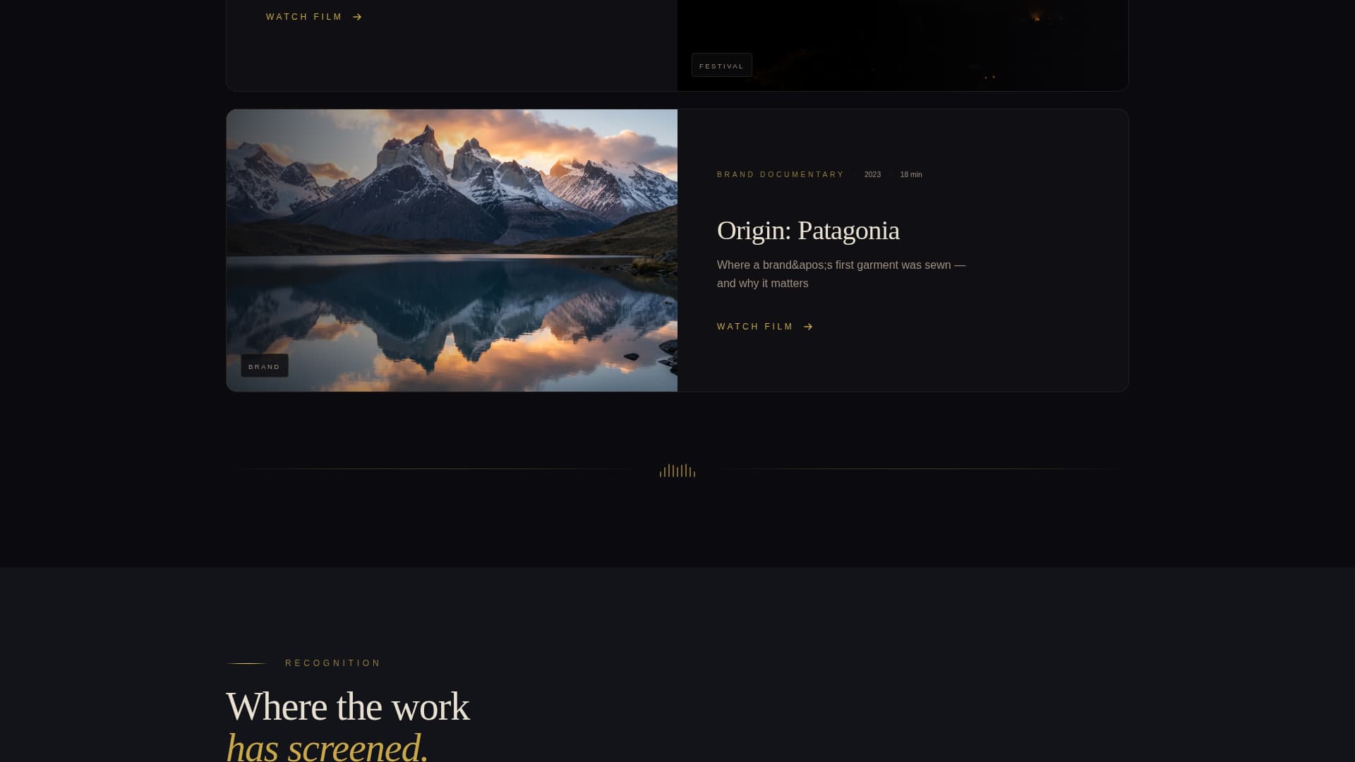Reel - Cinematic Documentary Landing Page Template