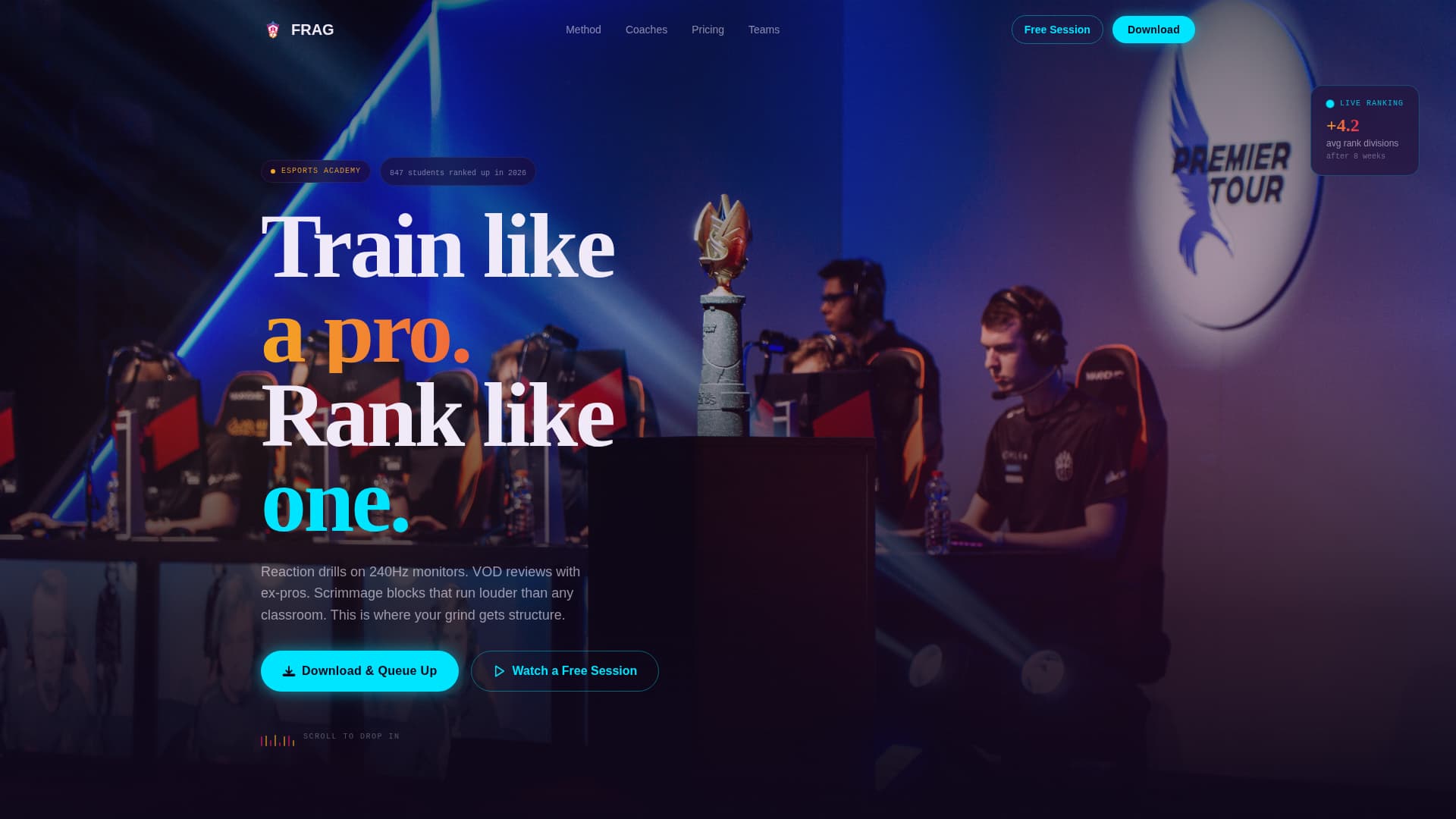 Frag - Elite Esports Landing Page Template
