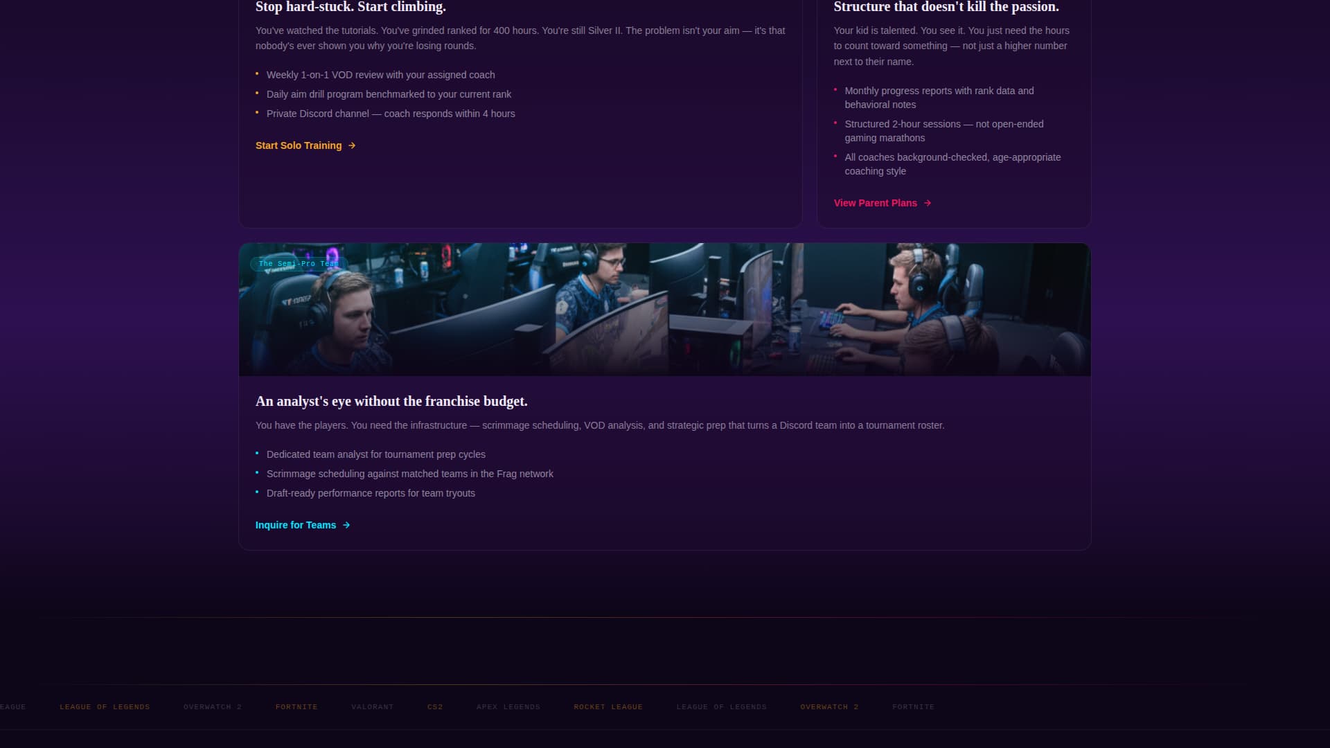 Frag - Elite Esports Landing Page Template