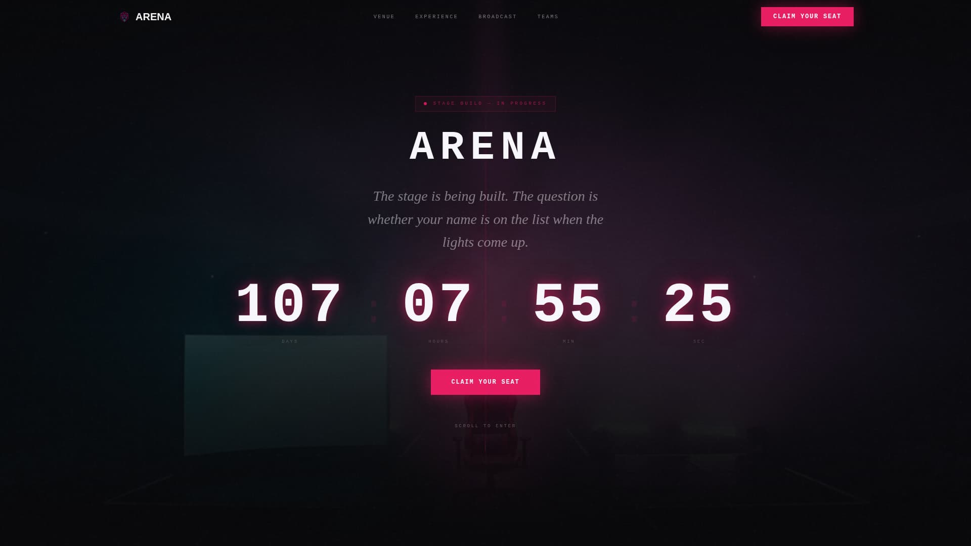 Arena - Cinematic Esports Landing Page Template