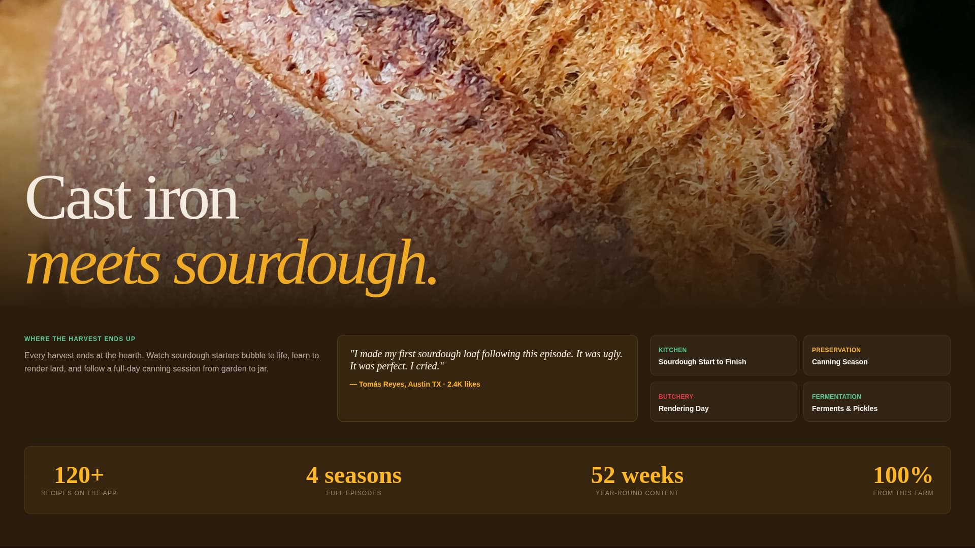 Homestead - Cinematic Farmvlog Landing Page Template