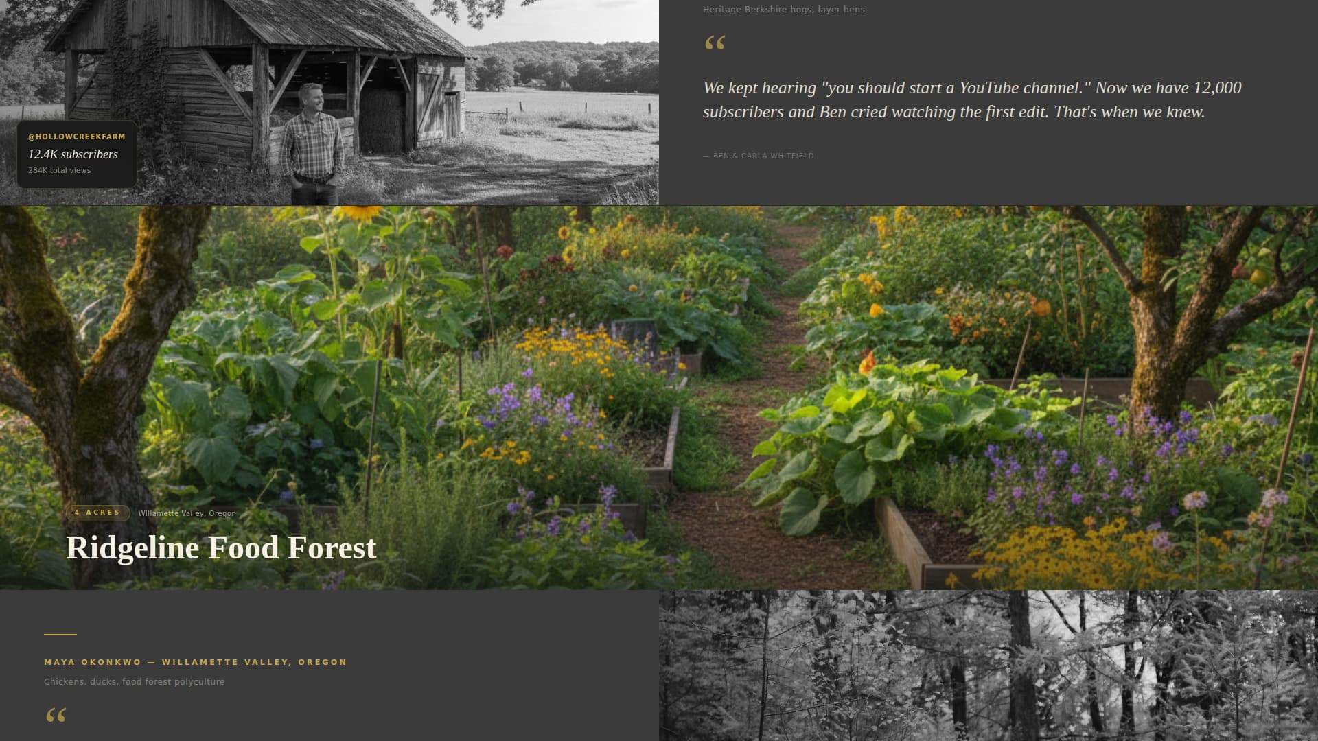 Homestead - Cinematic Farm Landing Page Template