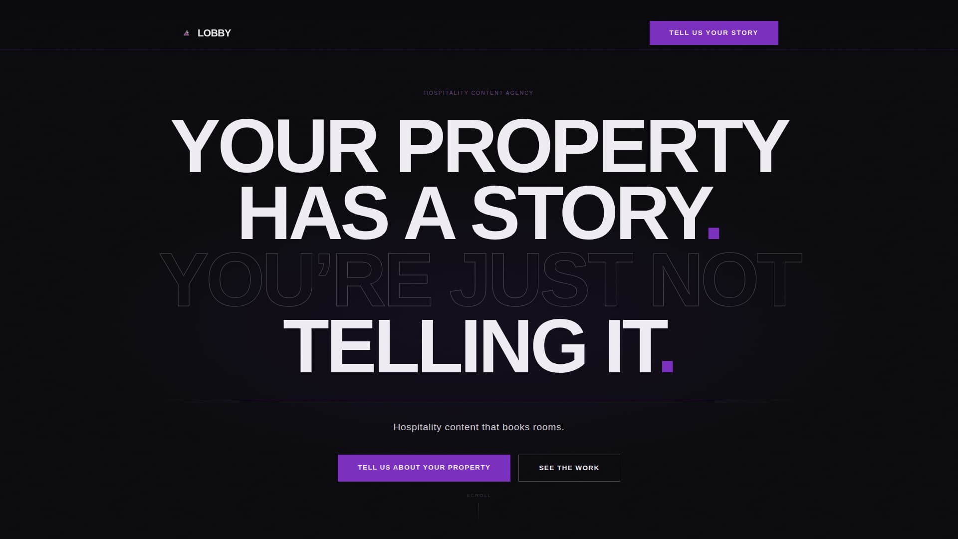 Lobby - Cinematic Hospitality Landing Page Template