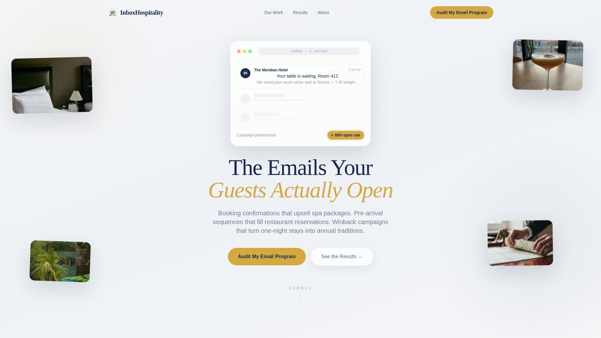 Inbox - Elegant Hospitality Landing Page Template