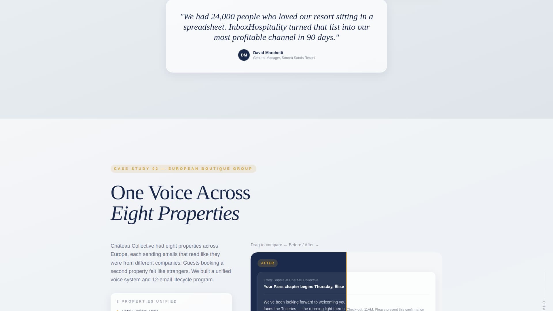 Inbox - Elegant Hospitality Landing Page Template