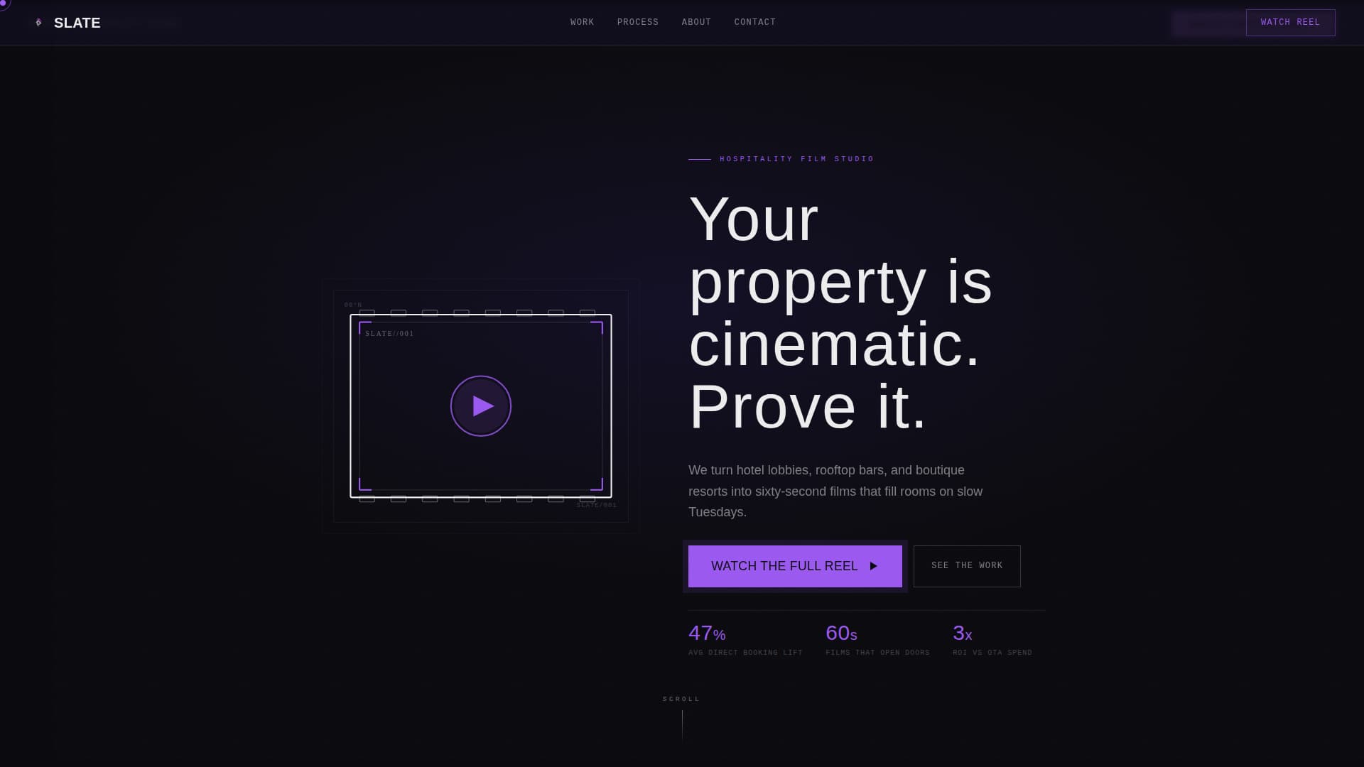 Slate - Awardwinning Hospitalityvideomarketing Landing Page Template