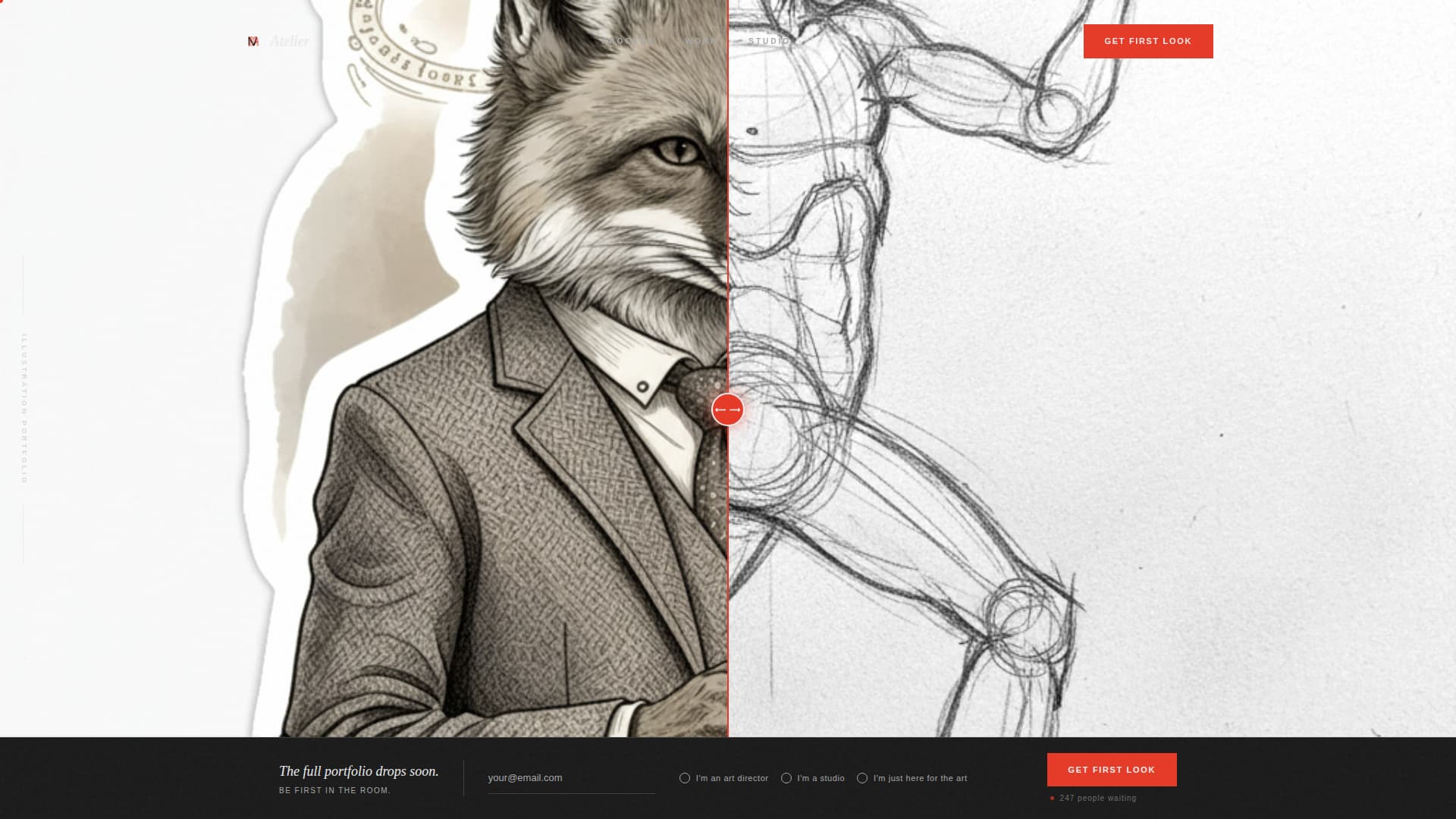 Atelier - Cinematic Illustrator Landing Page Template