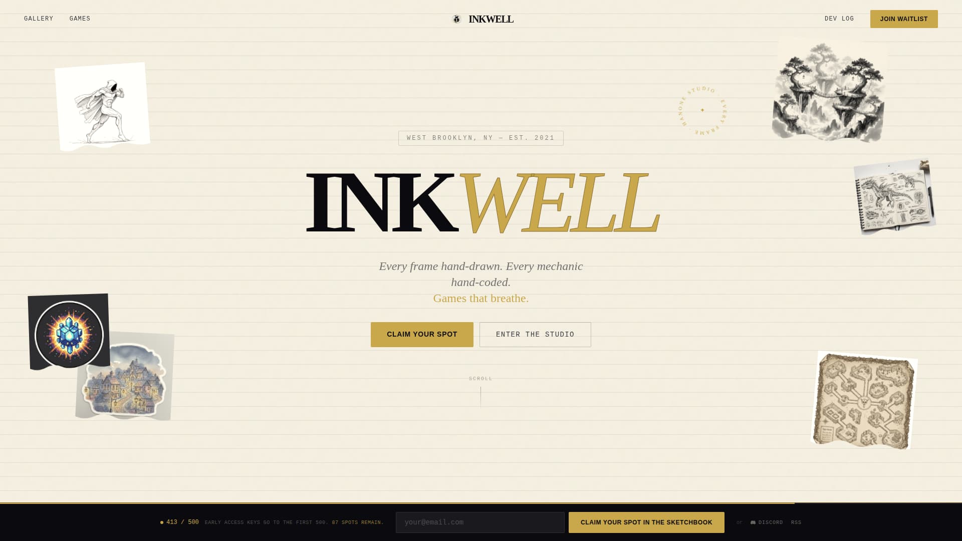 Inkwell - Handcrafted Indiegame Landing Page Template