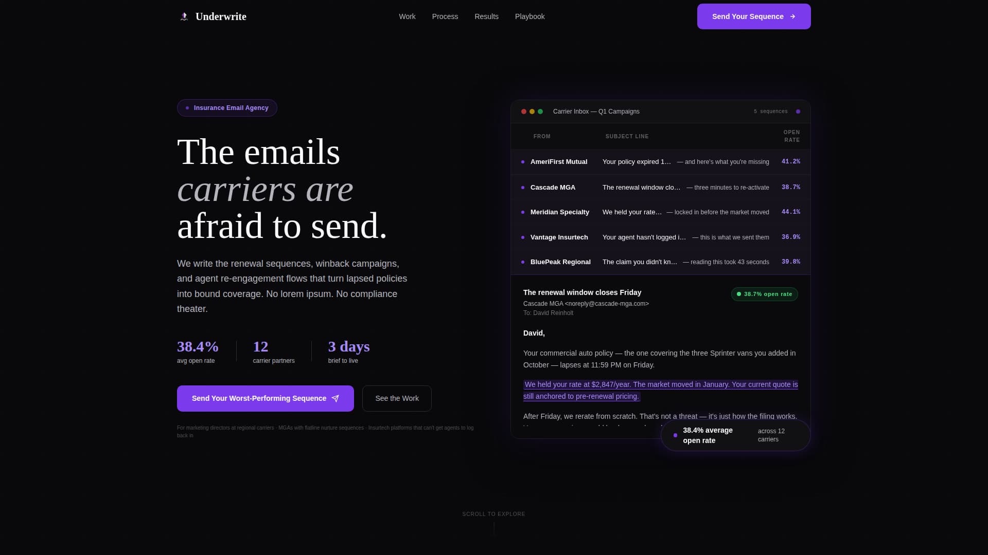 Underwrite - Highconverting Insurancemarketing Landing Page Template