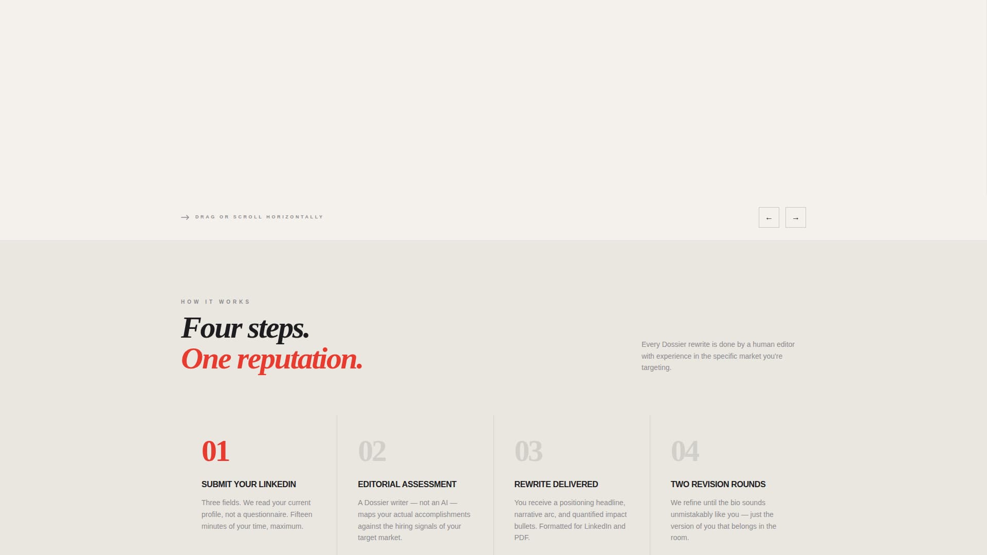 Dossier - Powerful Executive Landing Page Template