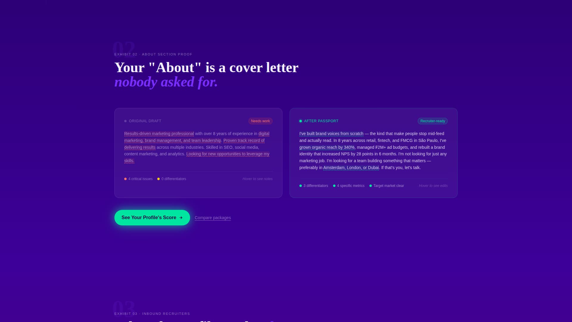 Passport - Immersive Linkedin Landing Page Template