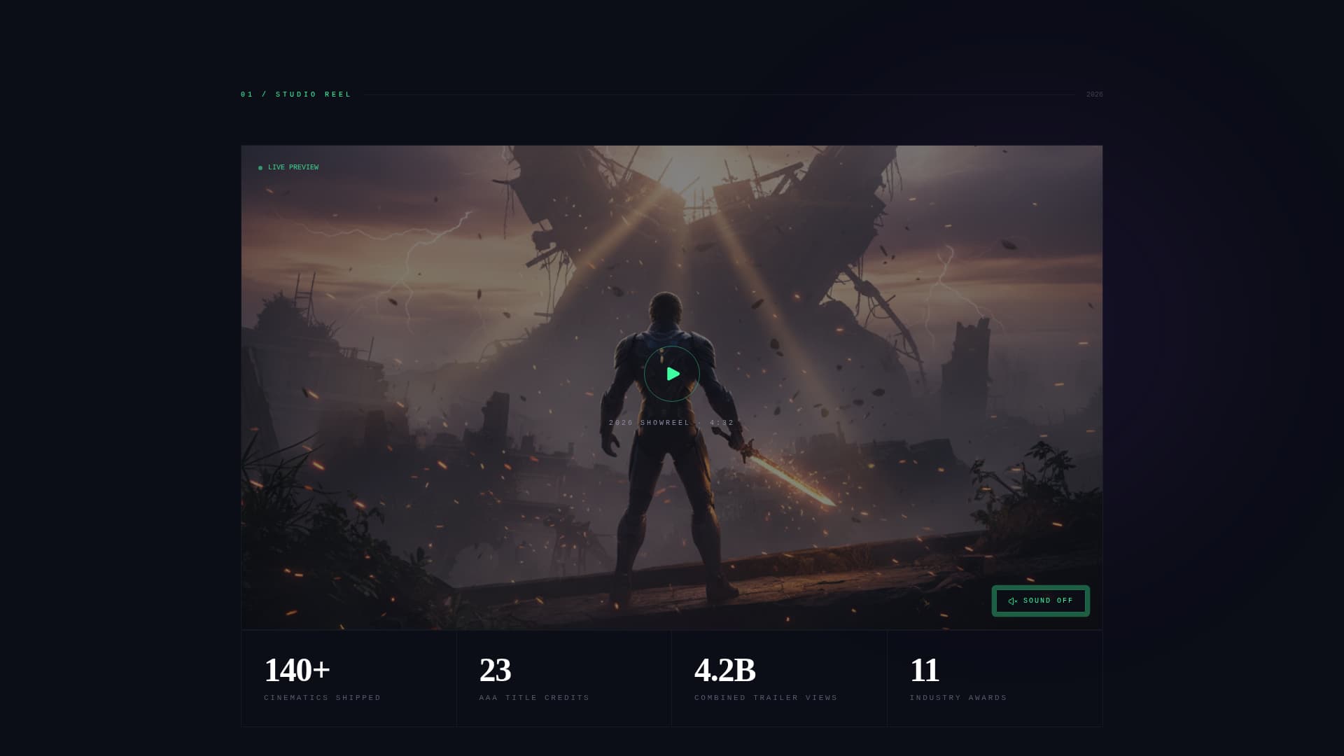Sequence - Cinematic Gamestudio Landing Page Template