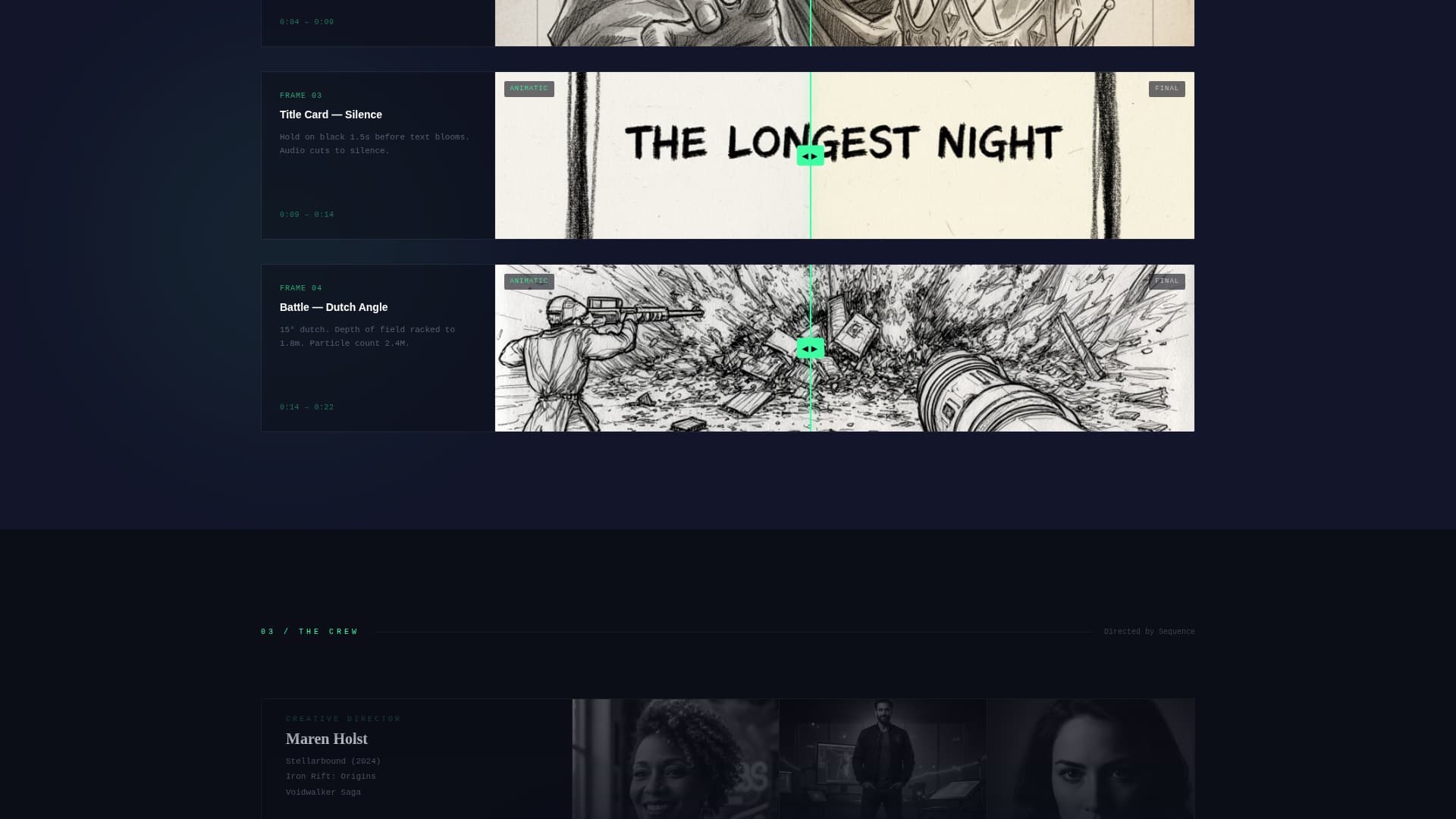 Sequence - Cinematic Gamestudio Landing Page Template