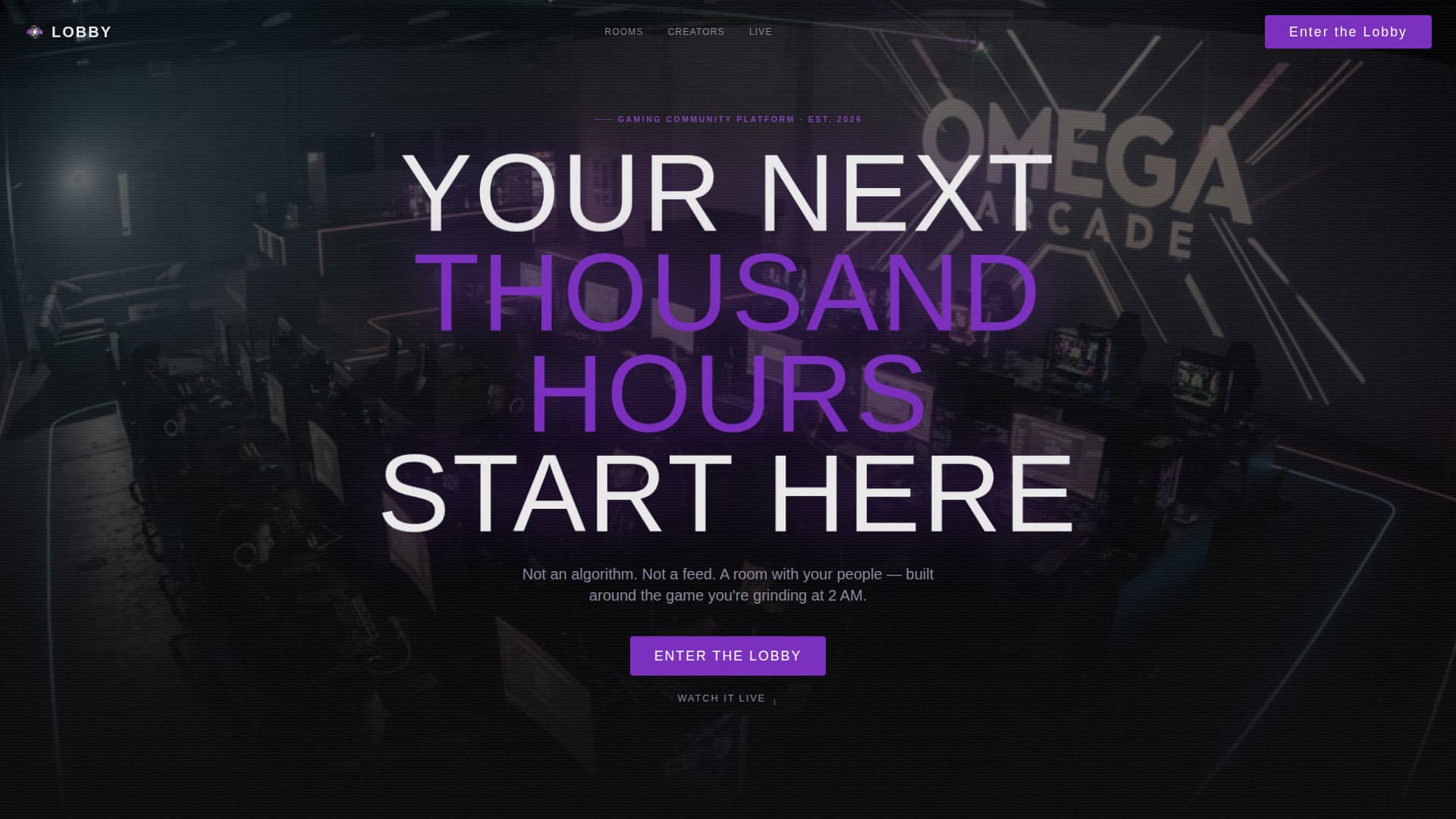 Lobby - Electric Gaming Landing Page Template