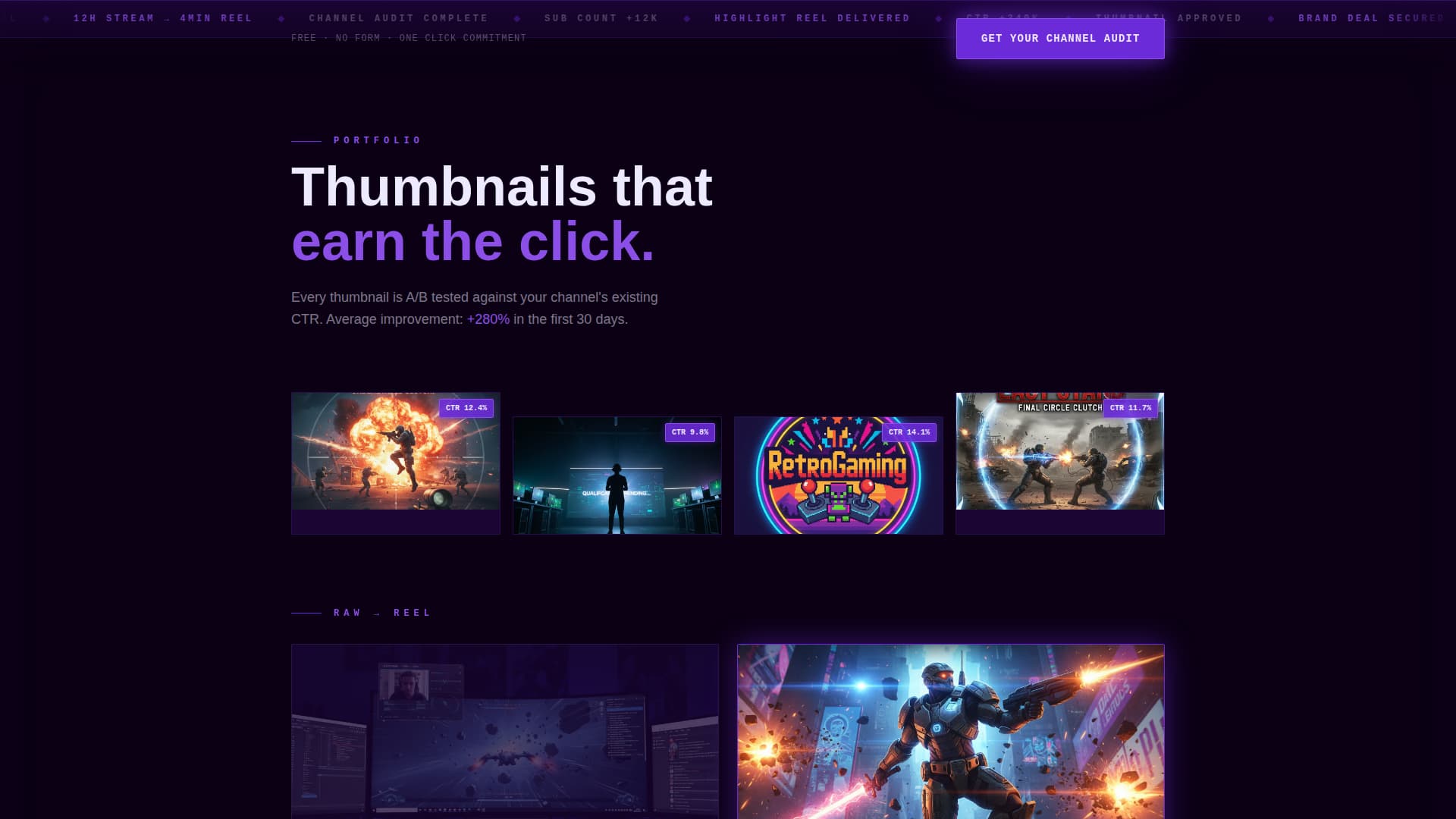 Frag - Cinematic Gaming Landing Page Template