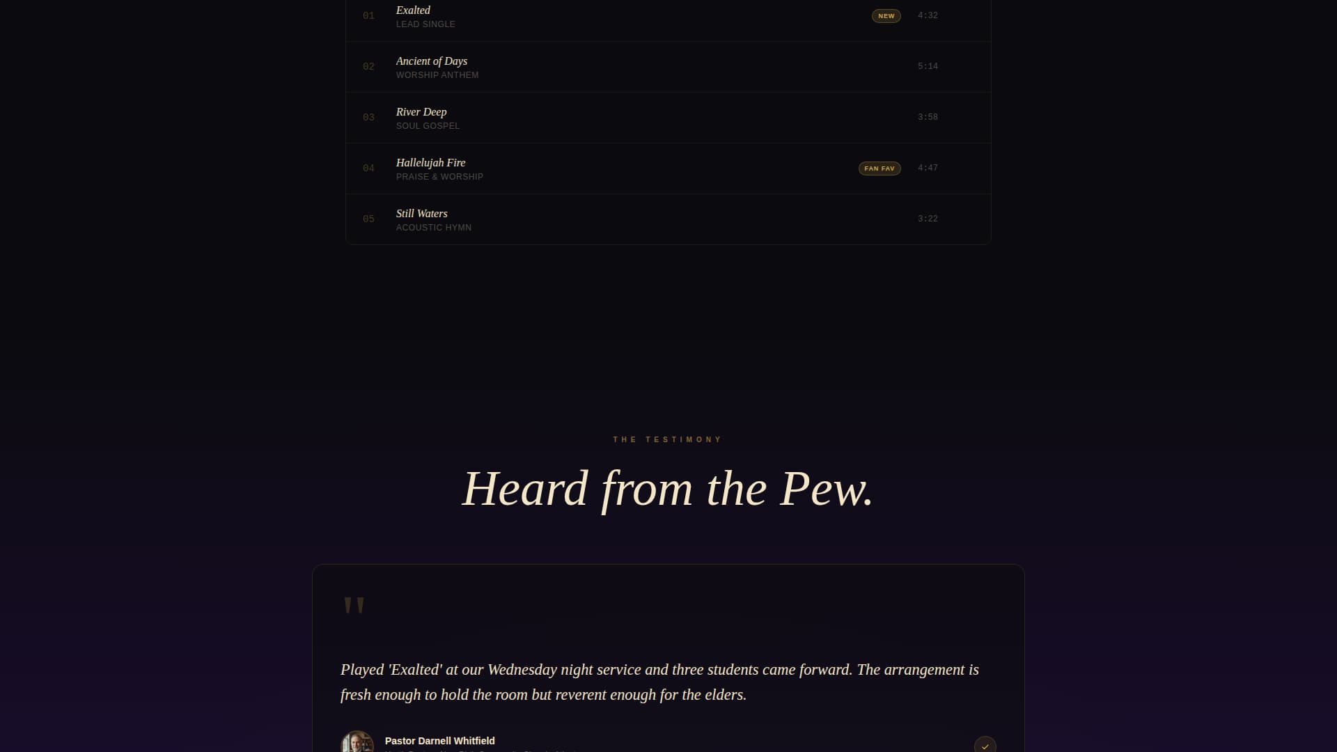 Hymn - Soulful Worship Landing Page Template