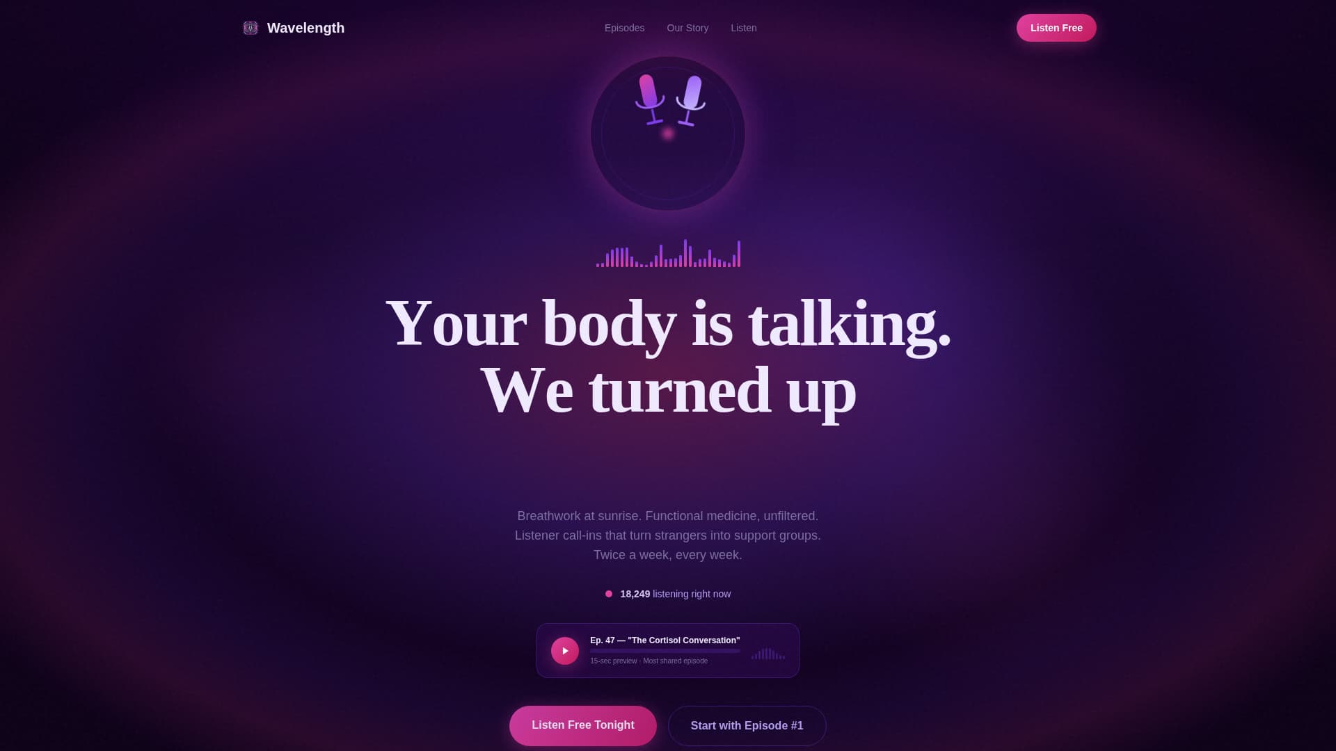 Wavelength - Luminous Healthpodcast Landing Page Template
