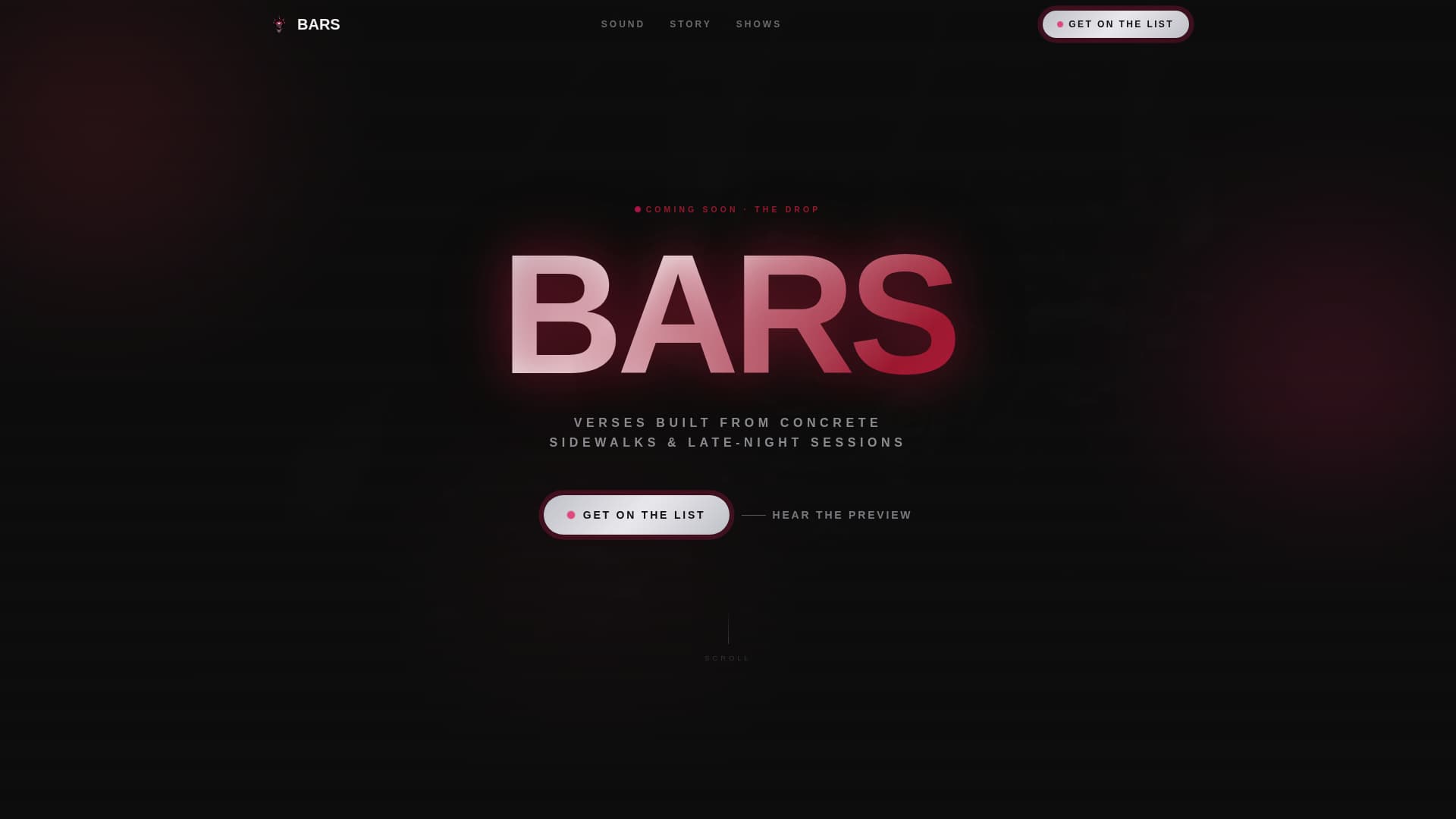 Bars - Electrifying Rap Landing Page Template